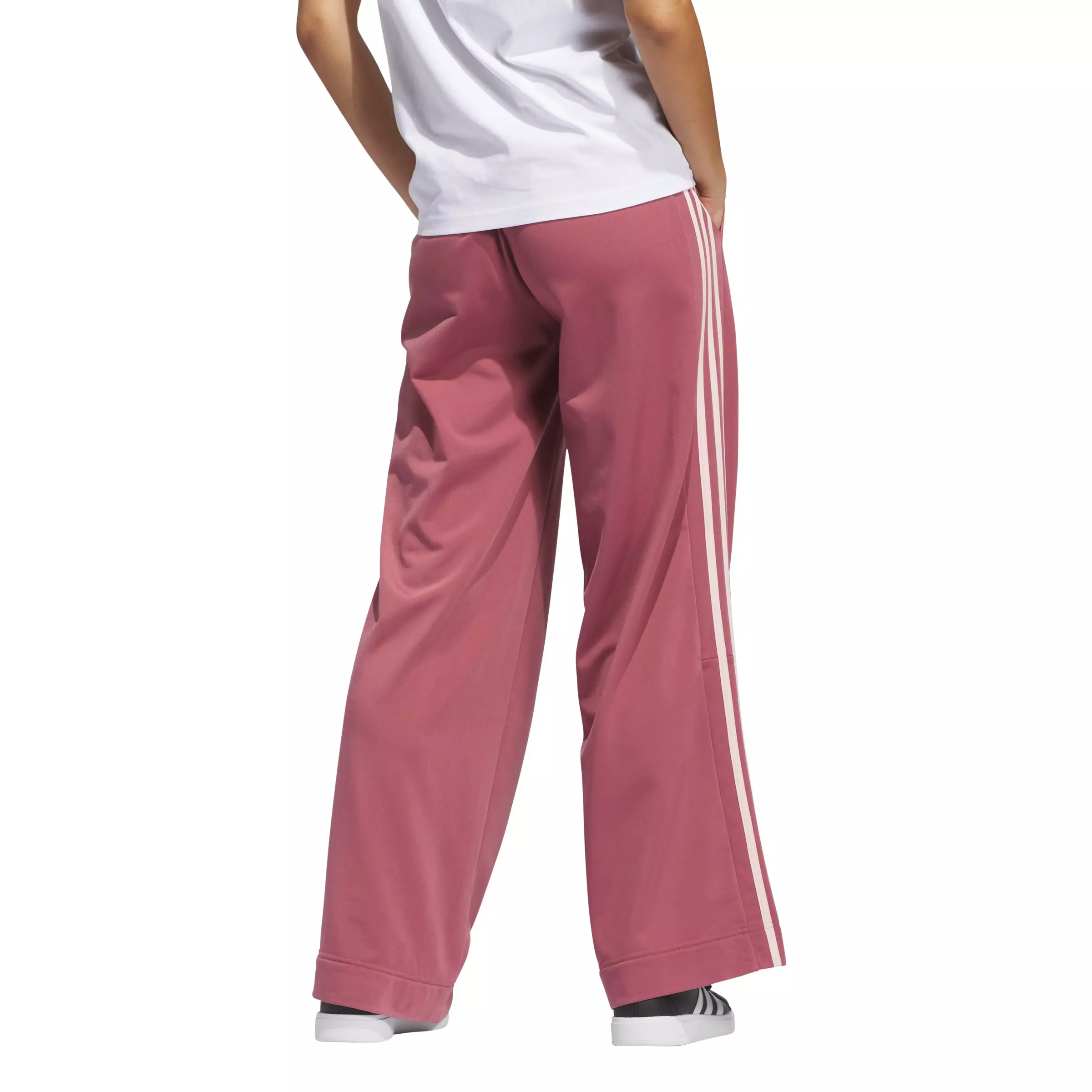 adidas Women's Essentials Colorblock Tricot Pants-Red - RED