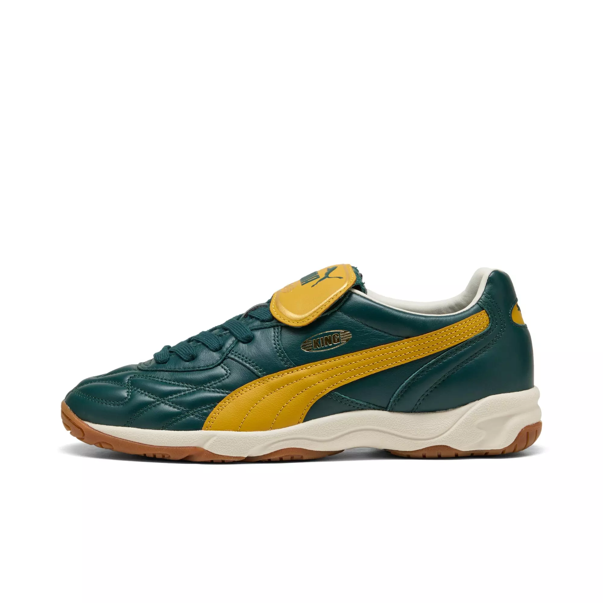 PUMA King Indoor "Green Terrain/Archive Gold" Men's Shoe - GREEN/GOLD