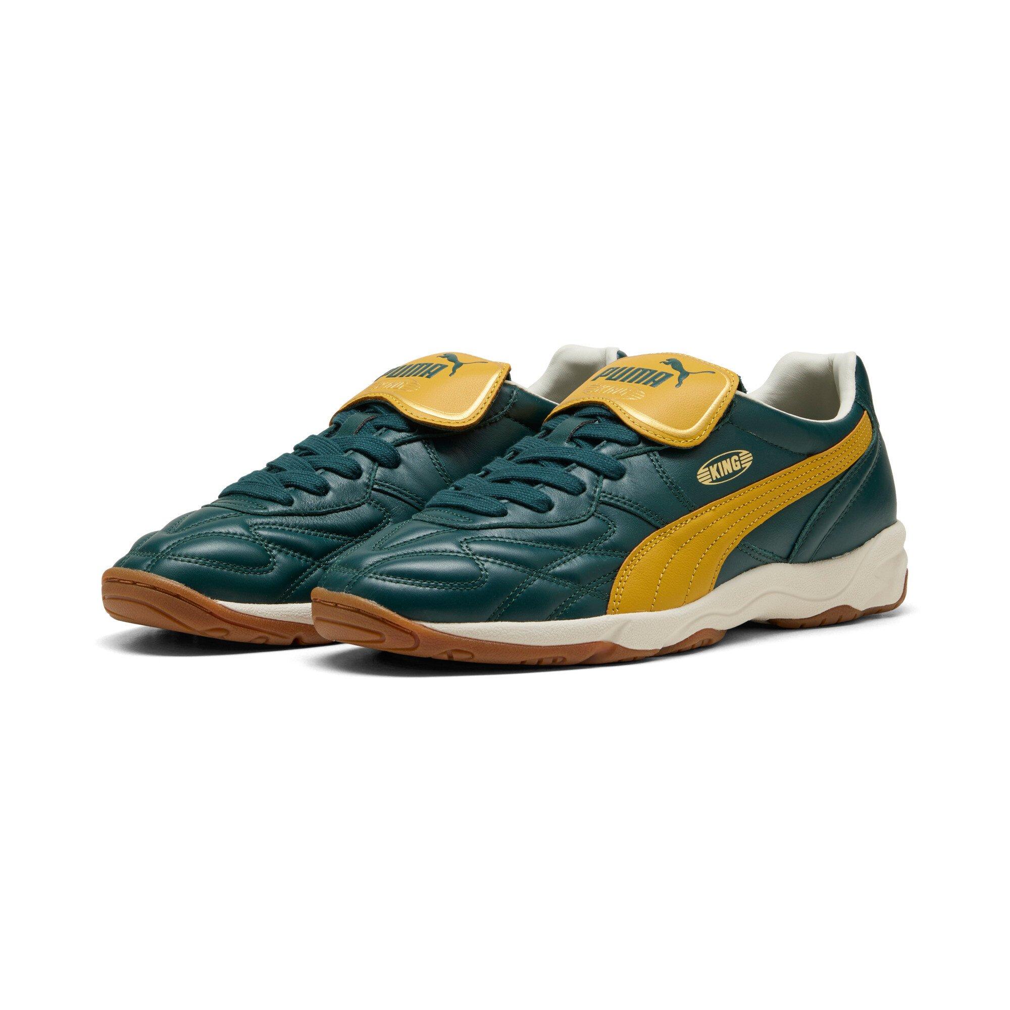 PUMA King Indoor "Green Terrain/Archive Gold" Men's Shoe - GREEN/GOLD Thumbnail View 3
