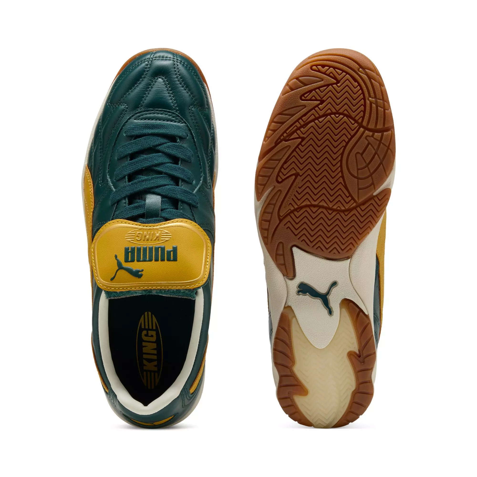 PUMA King Indoor "Green Terrain/Archive Gold" Men's Shoe - GREEN/GOLD
