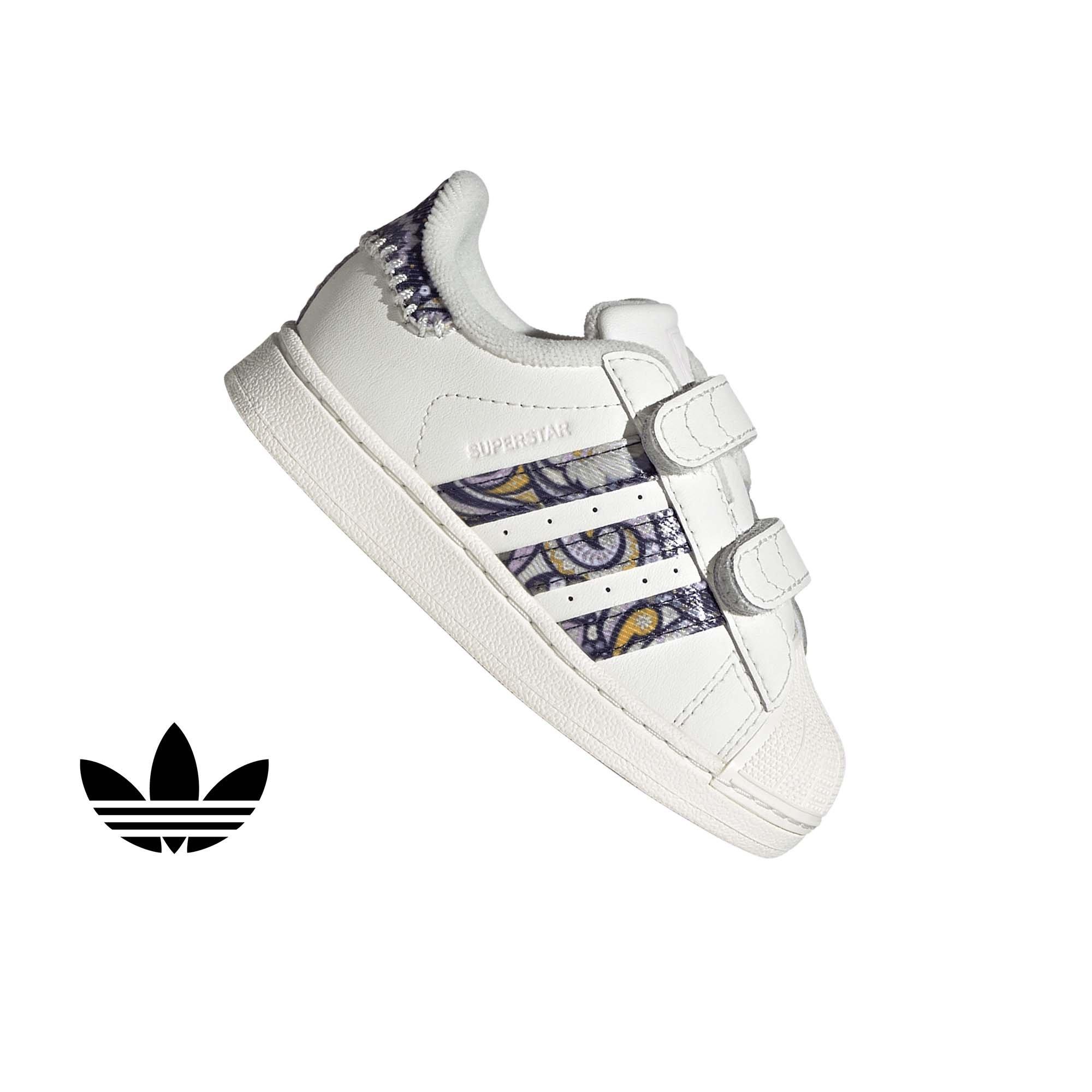 adidas Originals Liberty London Superstar II CC "Core White/Orchid Fusion/Gum 1" Infant Girls' Shoe - WHITE/ORCHID/GUM