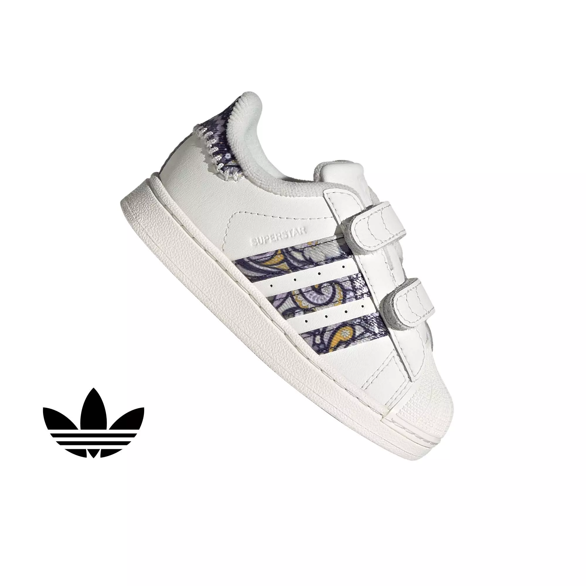 adidas Originals Liberty London Superstar II CC "Core White/Orchid Fusion/Gum 1" Infant Girls' Shoe - WHITE/ORCHID/GUM