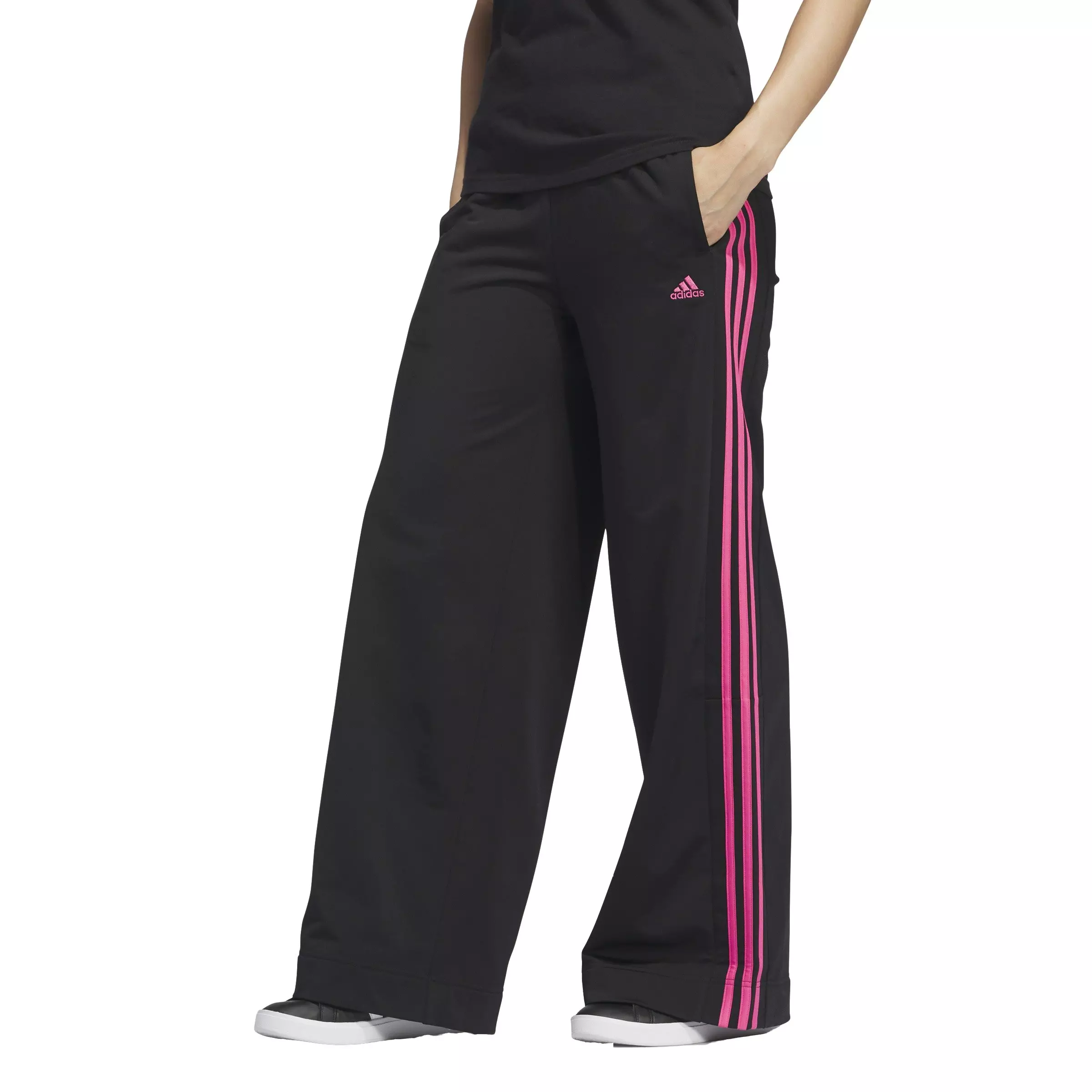 adidas Women's Essentials Colorblock Tricot Pants-Black - BLACK