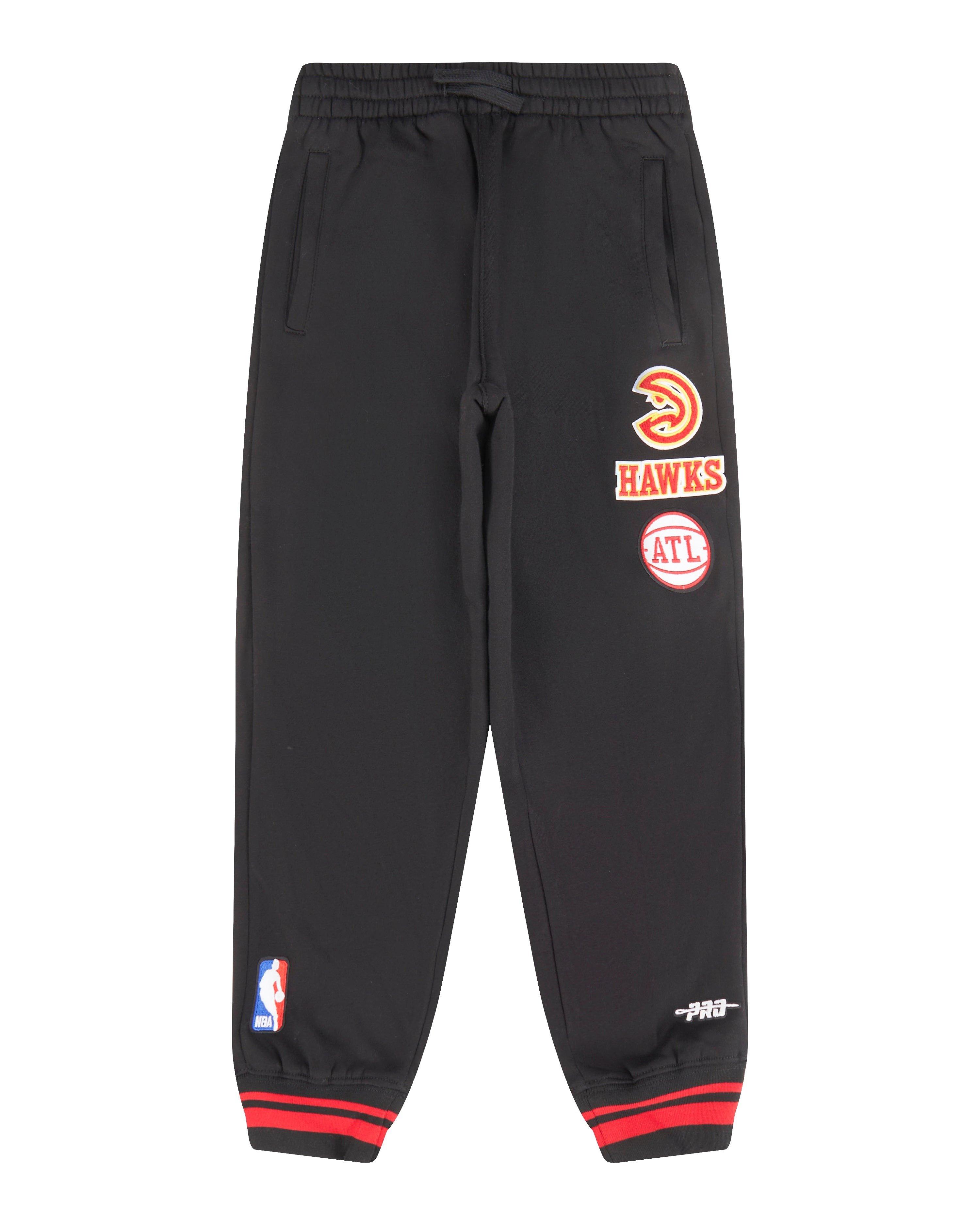 Pro Standard Little Boys' NBA Atlanta Hawks Retro Classic Rib Fleece Sweatpants - Black/Red - BLACK/RED Thumbnail View 1