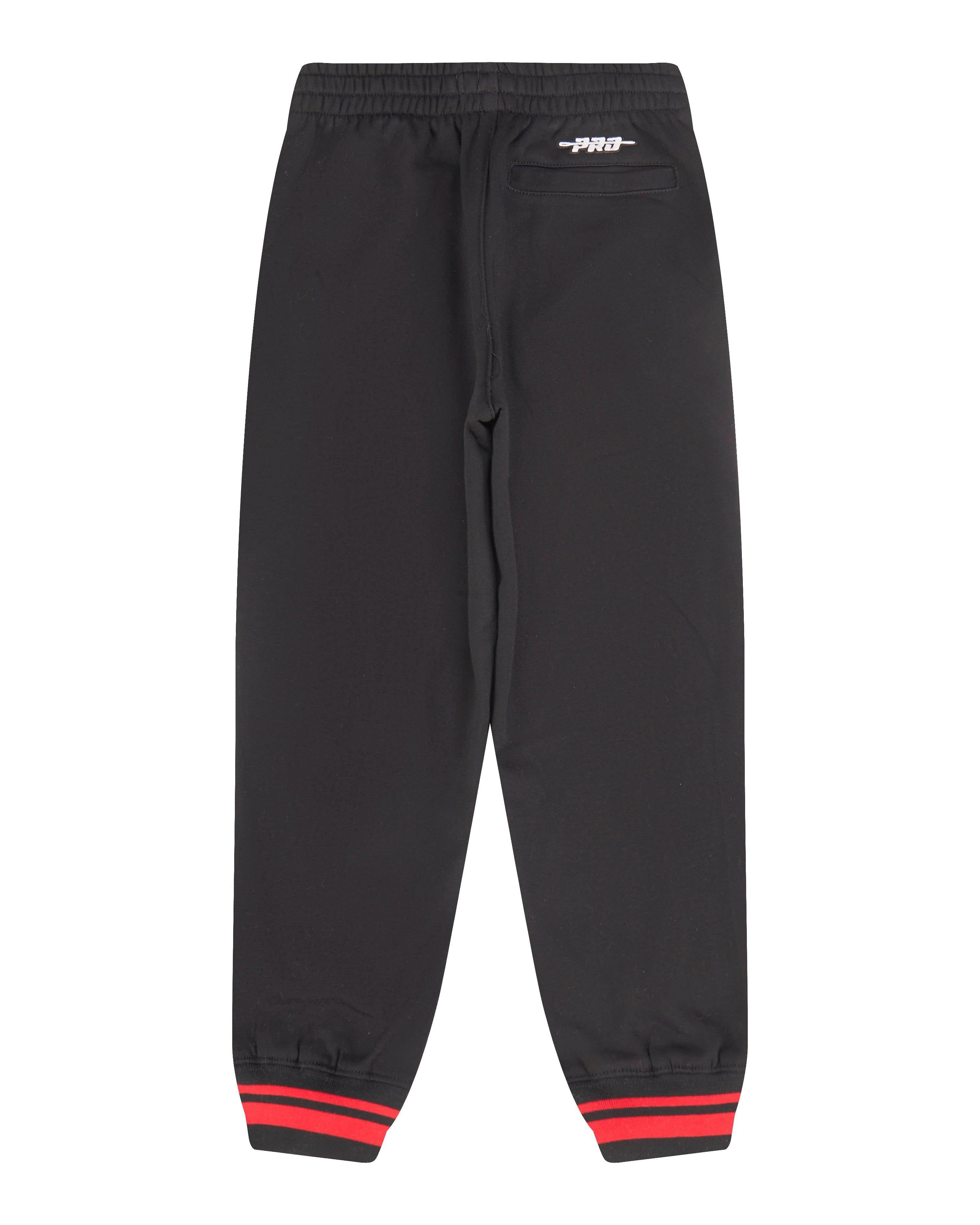 Pro Standard Little Boys' NBA Atlanta Hawks Retro Classic Rib Fleece Sweatpants - Black/Red - BLACK/RED Thumbnail View 2
