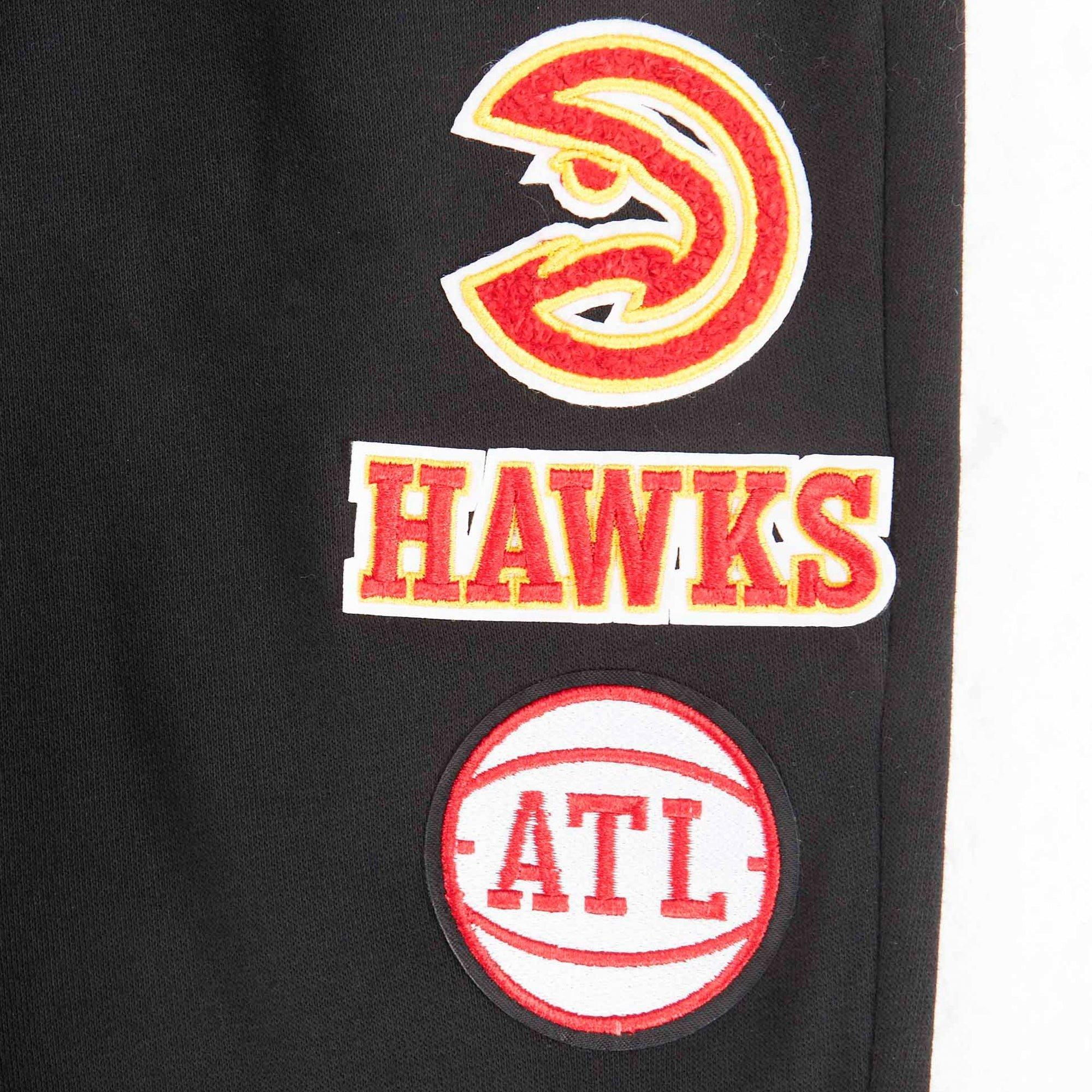 Pro Standard Little Boys' NBA Atlanta Hawks Retro Classic Rib Fleece Sweatpants - Black/Red - BLACK/RED Thumbnail View 3