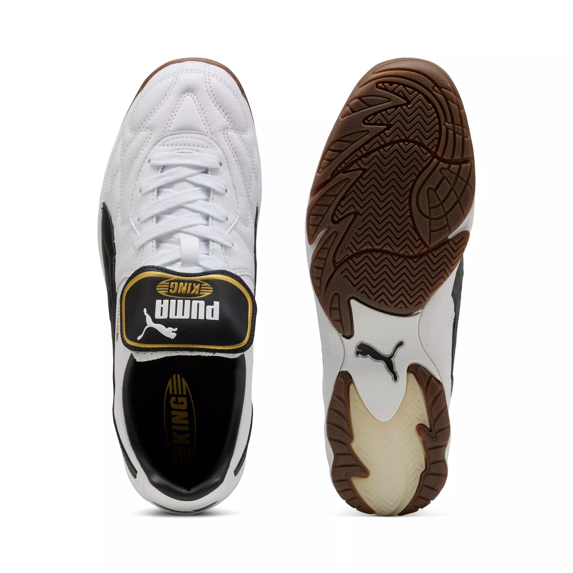 PUMA King Indoor "PUMA White/PUMA Black" Men's Shoe - WHITE/BLACK