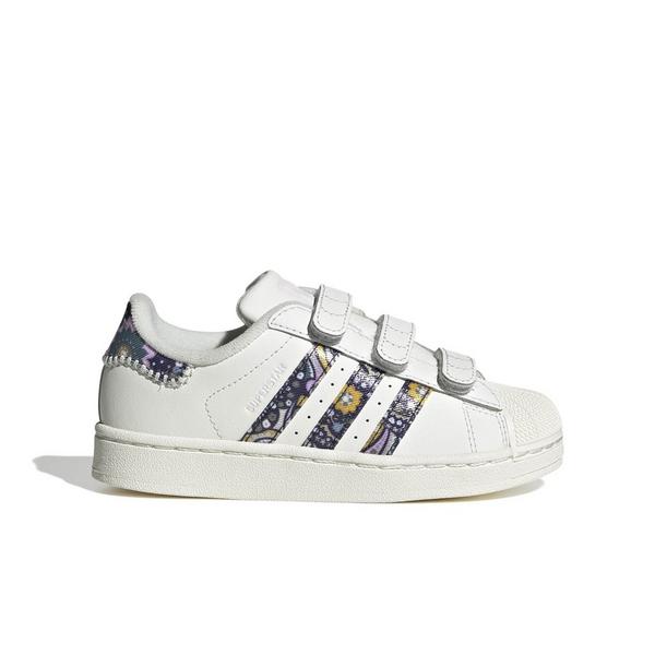 adidas Originals Liberty London Superstar II CC "White/Orchid Fusion/Gum 1" Preschool Girls' Shoe - WHITE/ORCHID/GUM