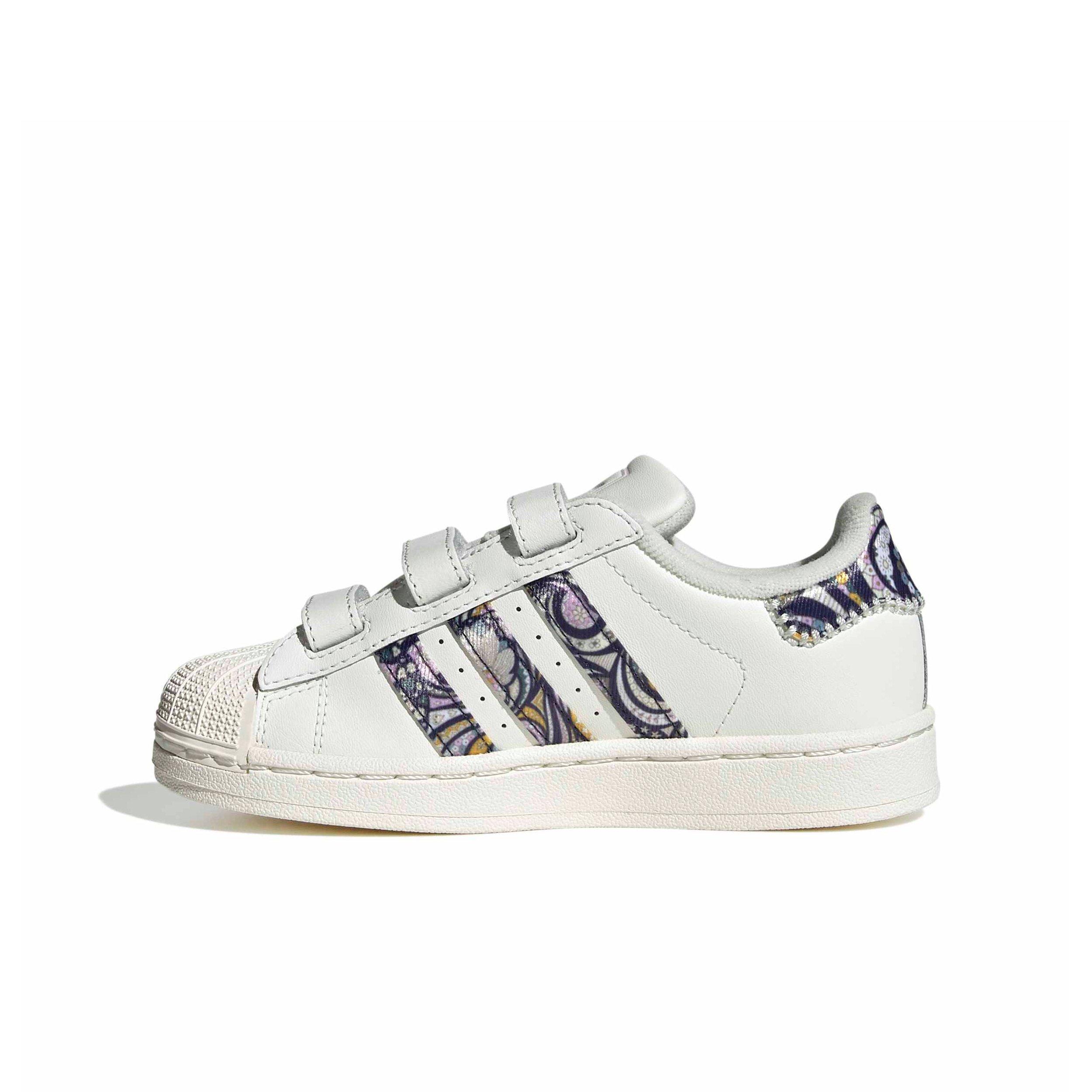 adidas Originals Liberty London Superstar II CC "White/Orchid Fusion/Gum 1" Preschool Girls' Shoe - WHITE/ORCHID/GUM