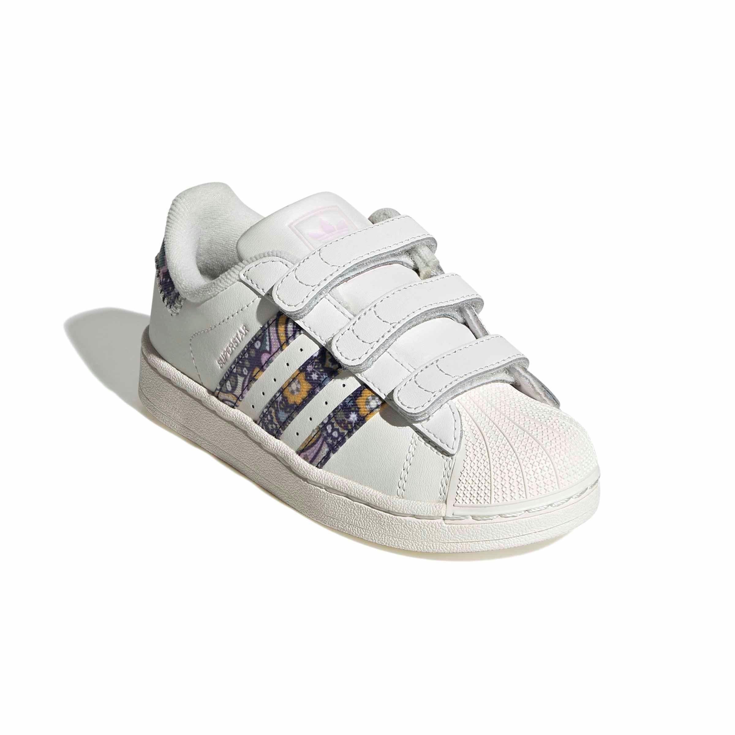 adidas Originals Liberty London Superstar II CC "White/Orchid Fusion/Gum 1" Preschool Girls' Shoe - WHITE/ORCHID/GUM