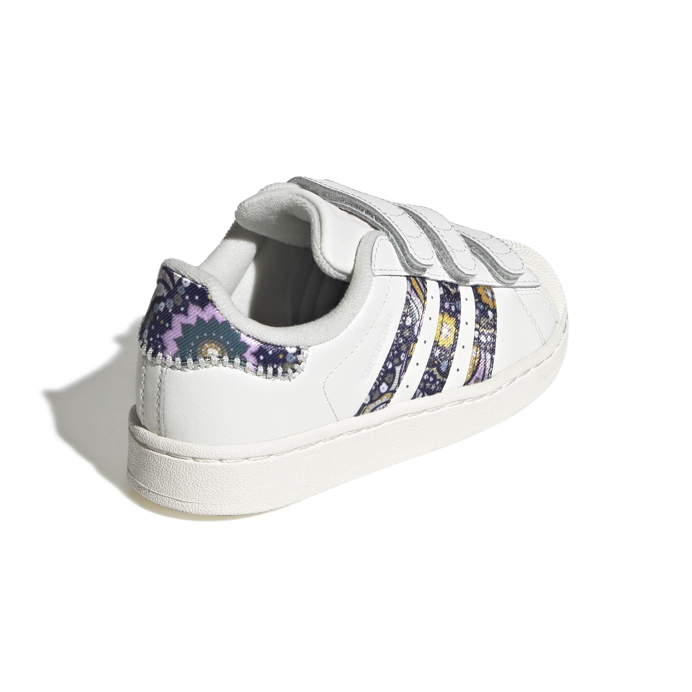 adidas Originals Liberty London Superstar II CC "White/Orchid Fusion/Gum 1" Preschool Girls' Shoe - WHITE/ORCHID/GUM