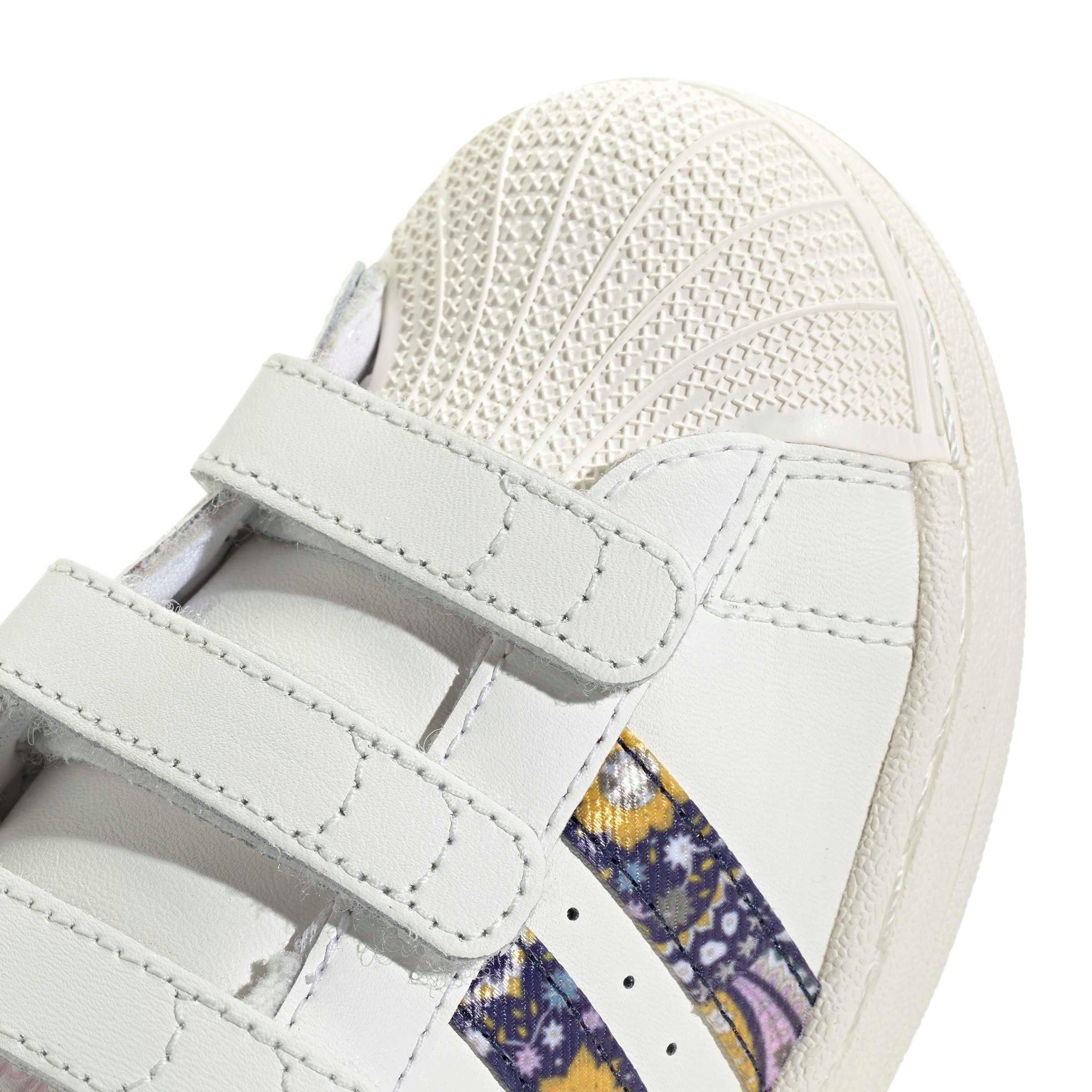 adidas Originals Liberty London Superstar II CC "White/Orchid Fusion/Gum 1" Preschool Girls' Shoe - WHITE/ORCHID/GUM