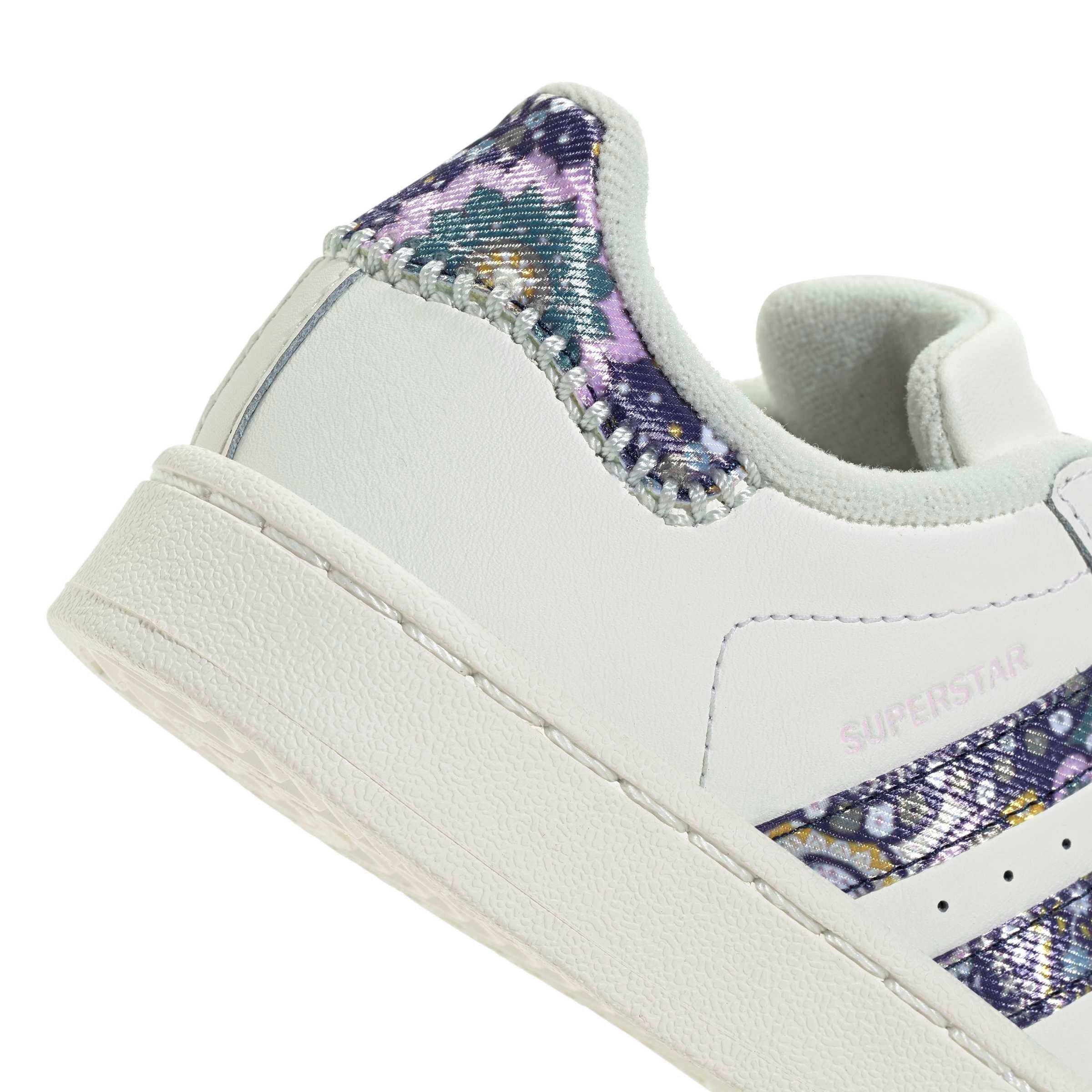 adidas Originals Liberty London Superstar II CC "White/Orchid Fusion/Gum 1" Preschool Girls' Shoe - WHITE/ORCHID/GUM