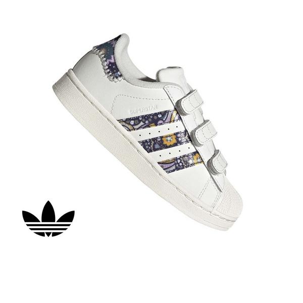 adidas Originals Liberty London Superstar II CC "White/Orchid Fusion/Gum 1" Preschool Girls' Shoe - WHITE/ORCHID/GUM