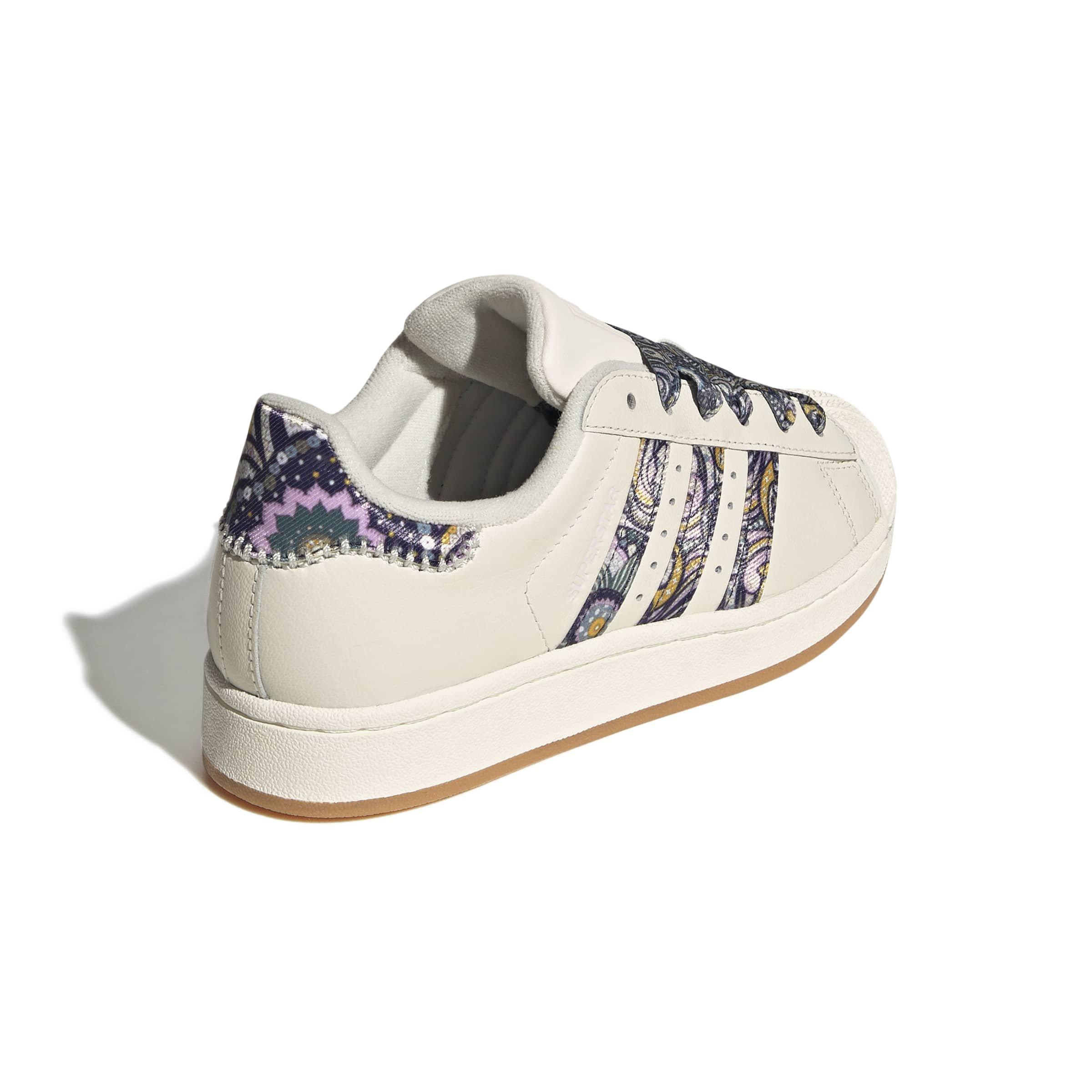 adidas Originals Liberty London Superstar II "White/Orchid Fusion/Gum 1" Grade School Girls' Shoe - WHITE/ORCHID/GUM