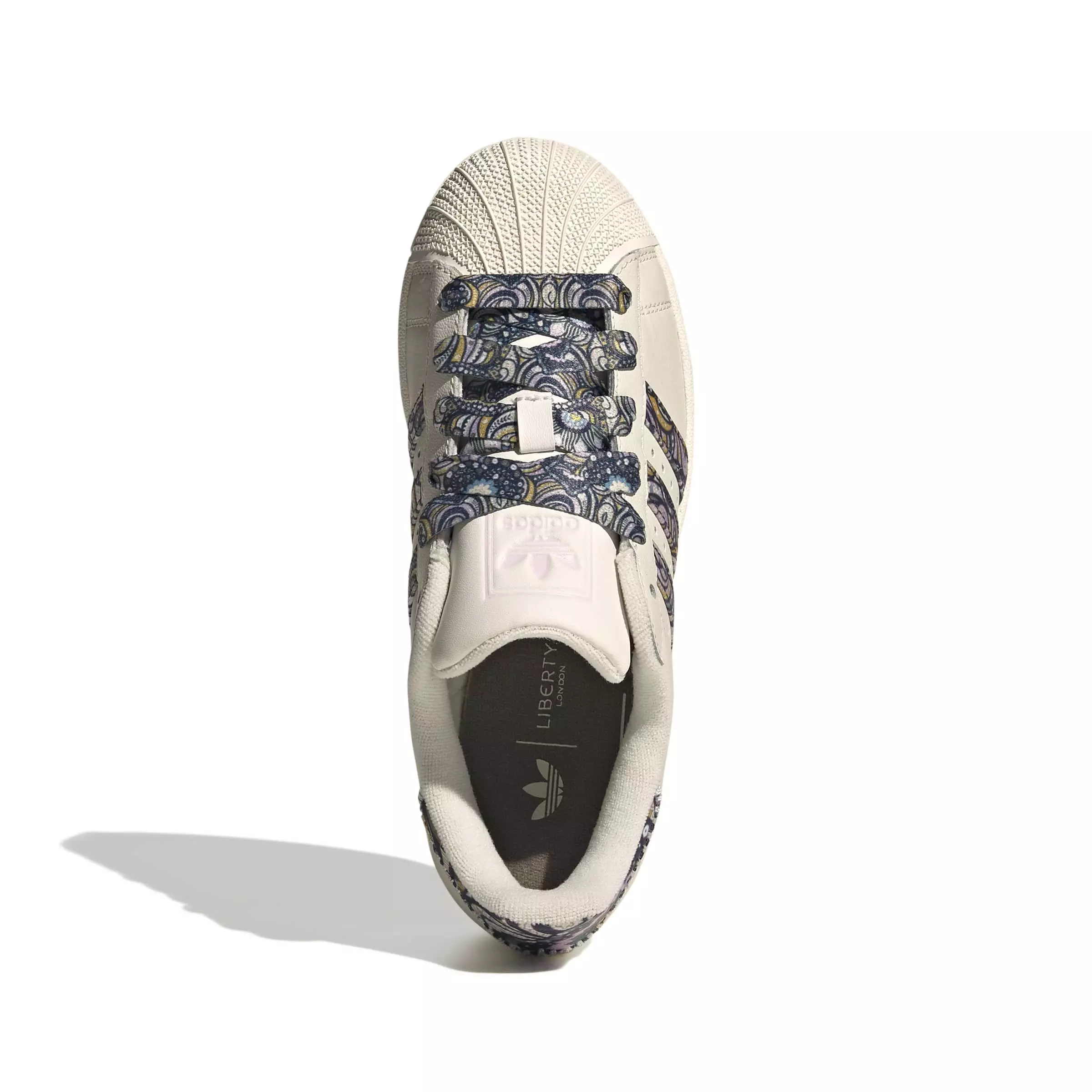 adidas Originals Liberty London Superstar II "White/Orchid Fusion/Gum 1" Grade School Girls' Shoe - WHITE/ORCHID/GUM