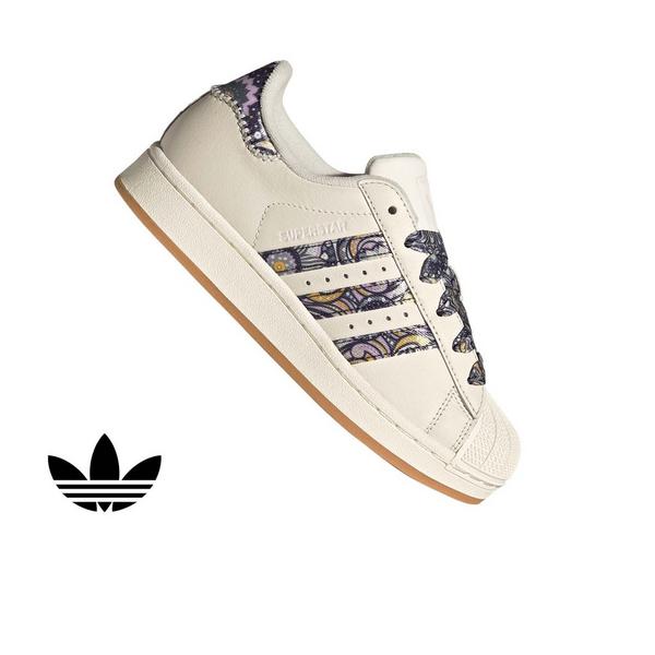 adidas Originals Liberty London Superstar II "White/Orchid Fusion/Gum 1" Grade School Girls' Shoe - WHITE/ORCHID/GUM