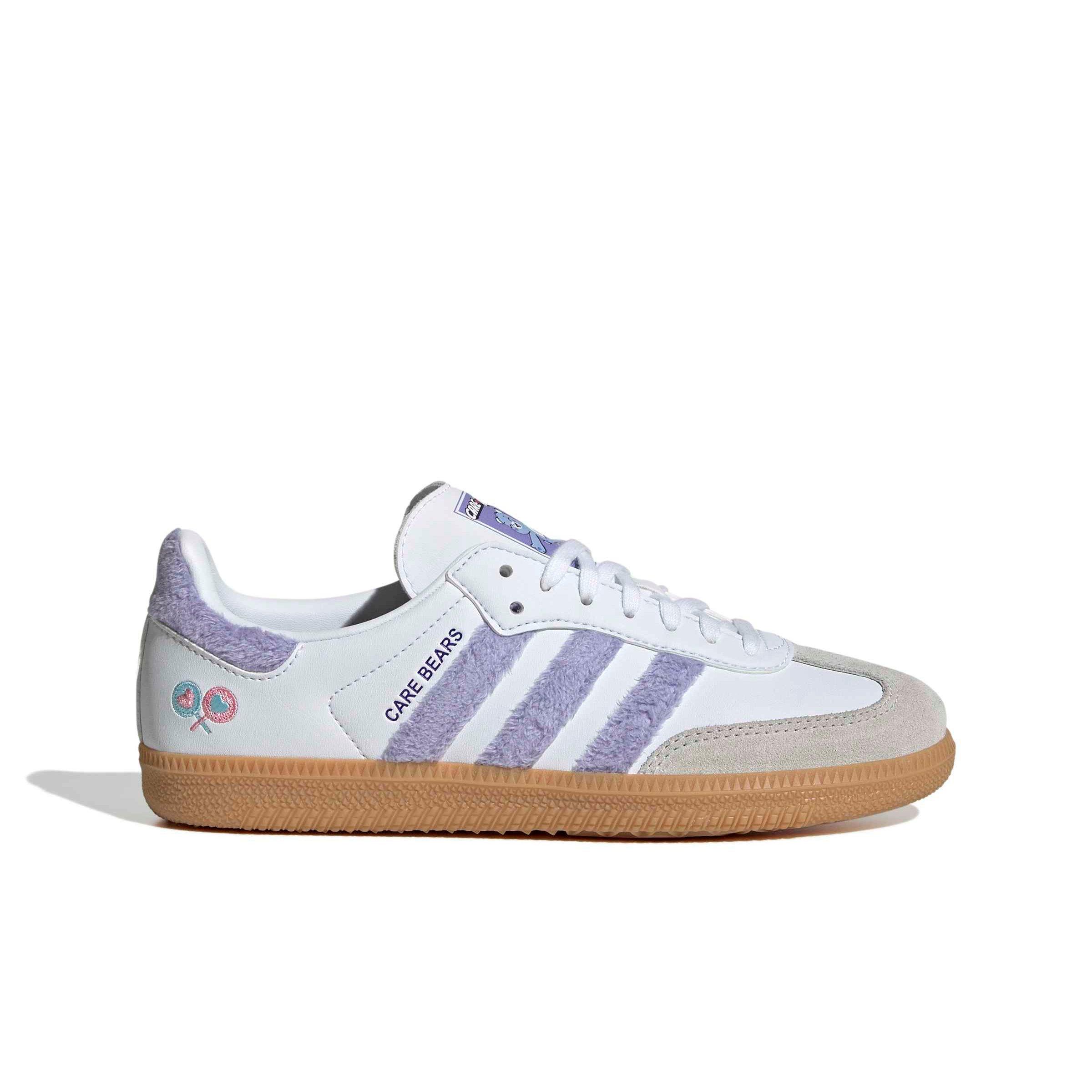 adidas Originals Care Bears Samba OG "Light Purple/Ftwr White/Blue Dawn" Grade School Girls' Shoe - LT PURPLE/WHITE/BLUE
