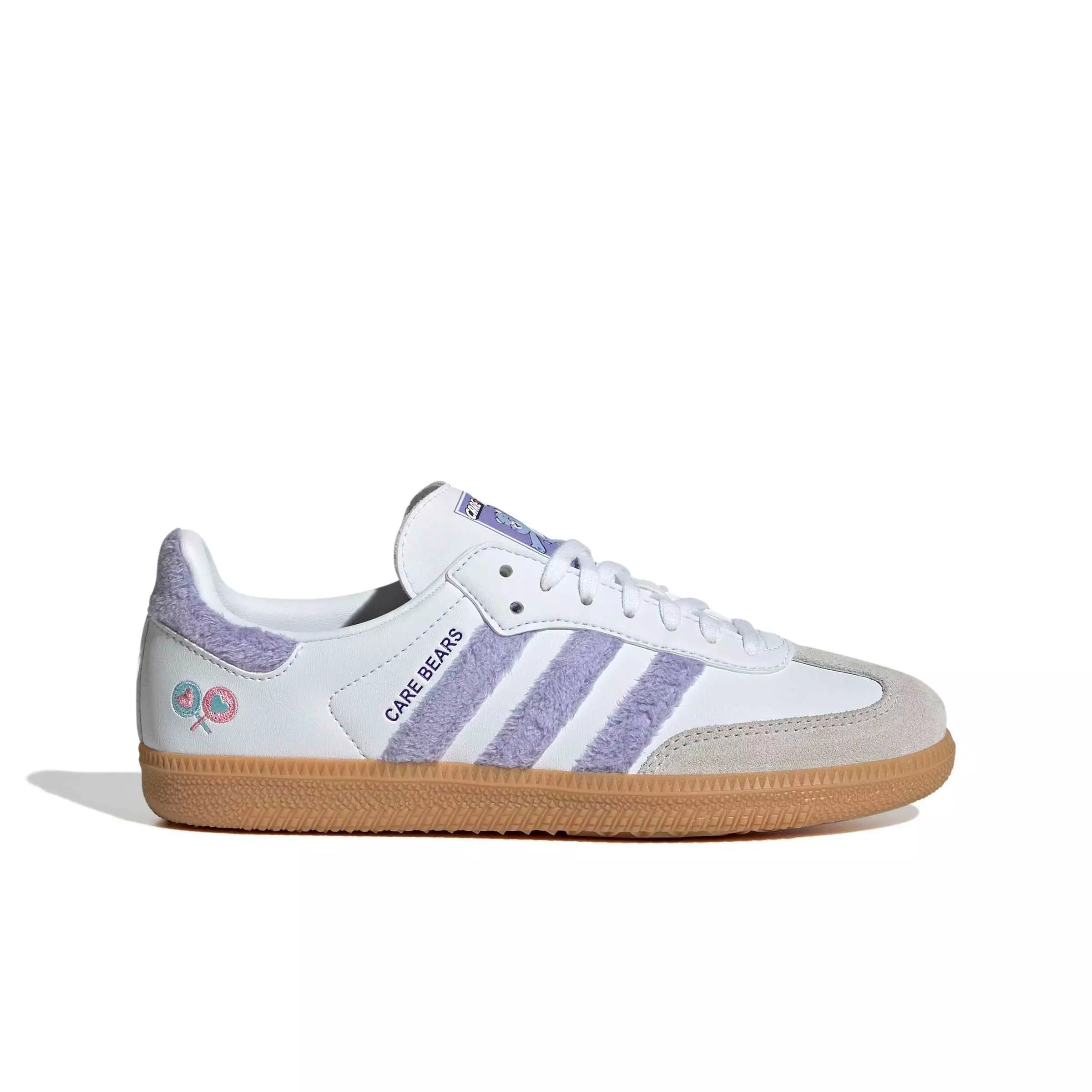 adidas Originals Care Bears Samba OG "Light Purple/Ftwr White/Blue Dawn" Grade School Girls' Shoe - LT PURPLE/WHITE/BLUE