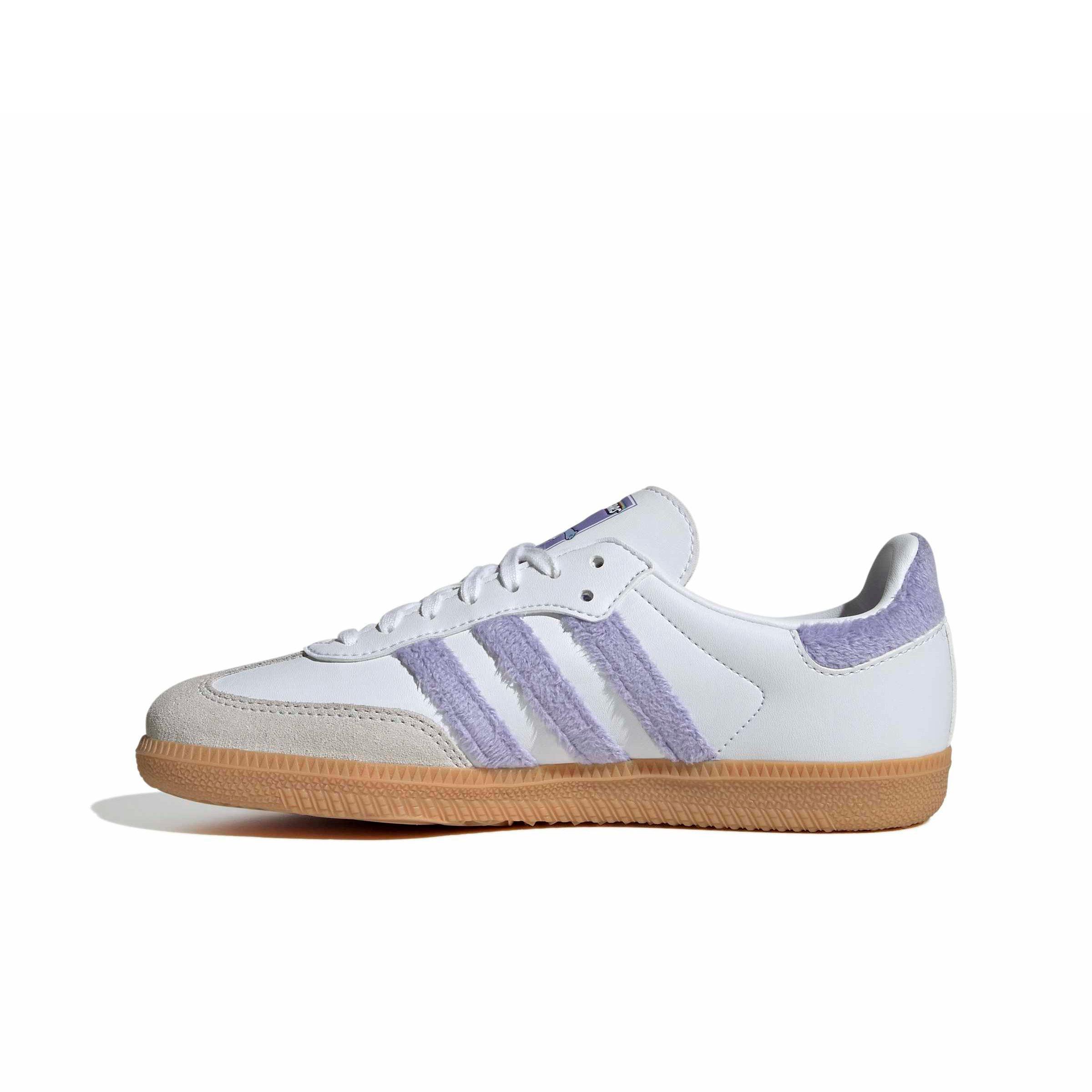adidas Originals Care Bears Samba OG "Light Purple/Ftwr White/Blue Dawn" Grade School Girls' Shoe - LT PURPLE/WHITE/BLUE