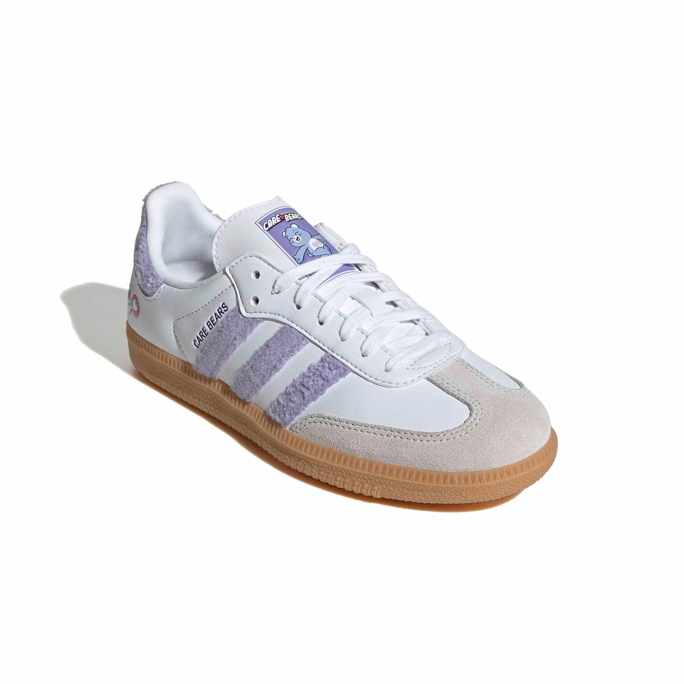 adidas Originals Care Bears Samba OG "Light Purple/Ftwr White/Blue Dawn" Grade School Girls' Shoe - LT PURPLE/WHITE/BLUE