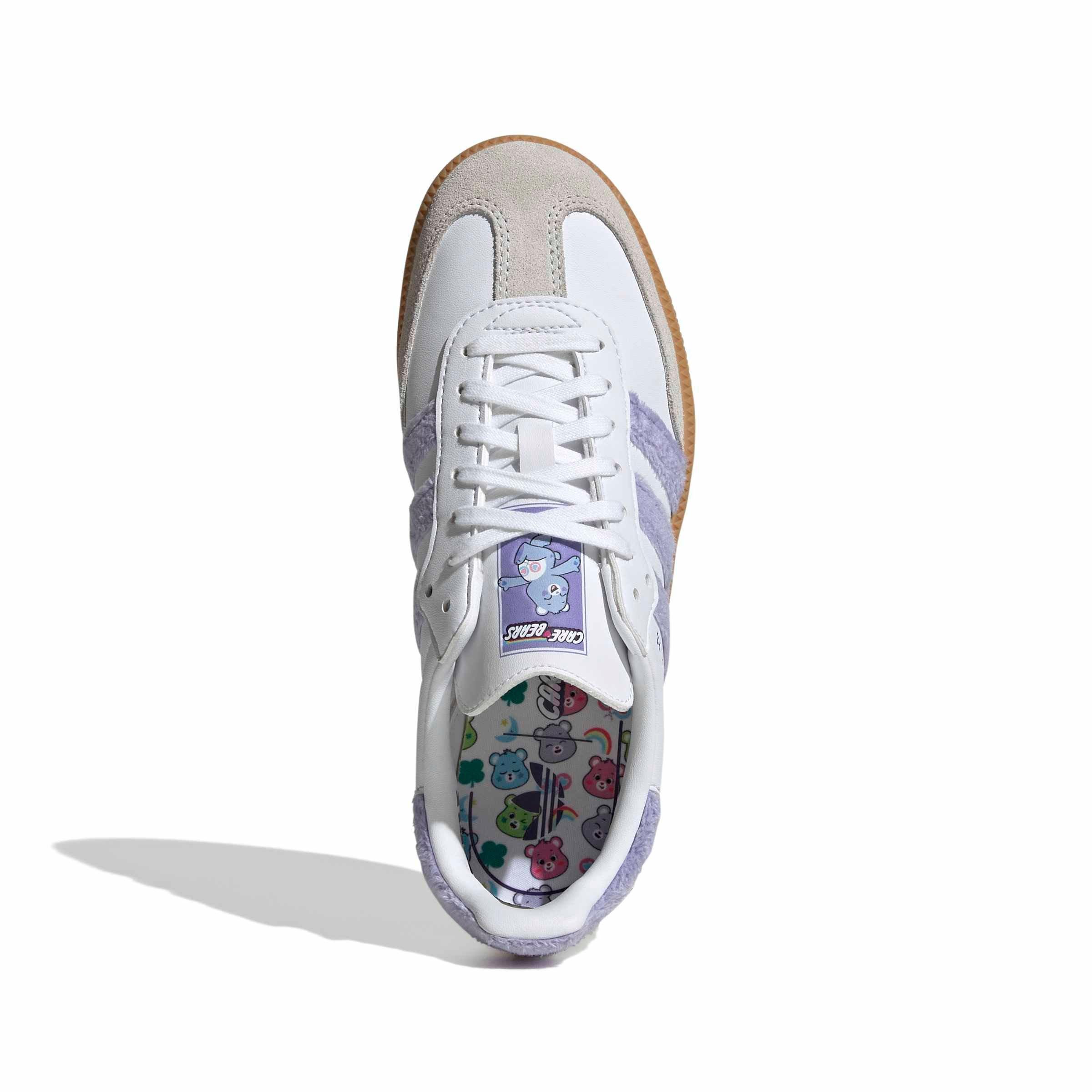adidas Originals Care Bears Samba OG "Light Purple/Ftwr White/Blue Dawn" Grade School Girls' Shoe - LT PURPLE/WHITE/BLUE