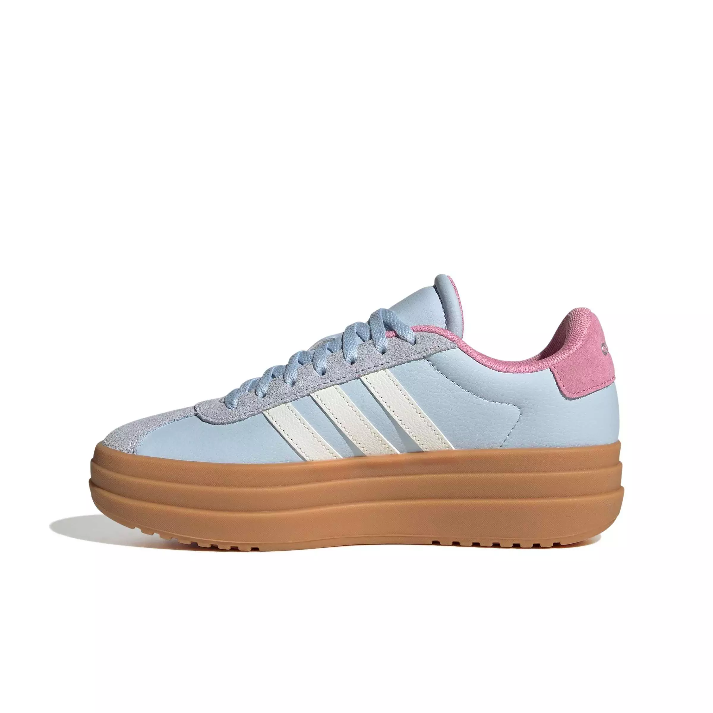 adidas VL Court Bold "Crystal Sky/Core White/St Tropic Bloom" Grade School Girls' Shoe - SKY/WHITE/BLOOM