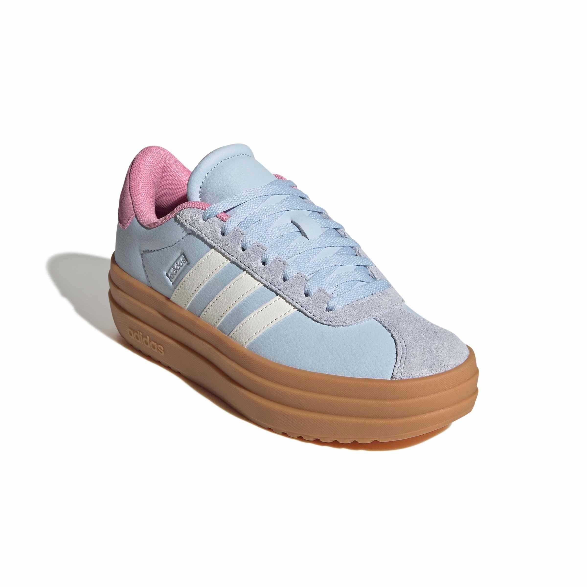 adidas VL Court Bold "Crystal Sky/Core White/St Tropic Bloom" Grade School Girls' Shoe - SKY/WHITE/BLOOM