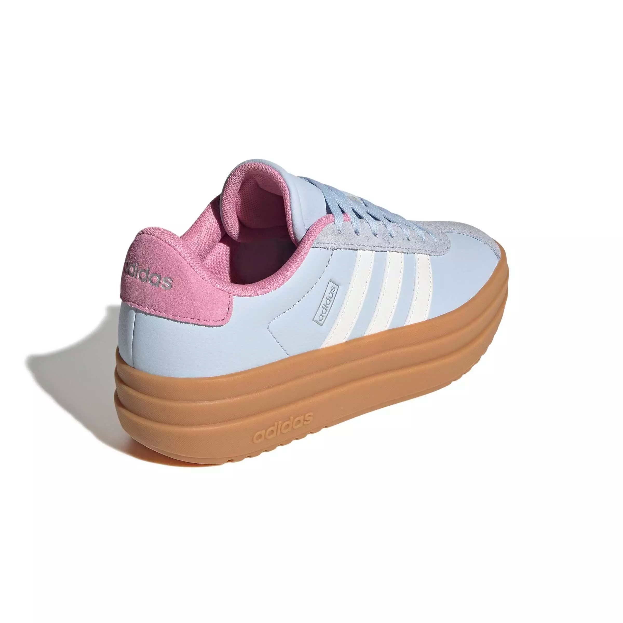 adidas VL Court Bold "Crystal Sky/Core White/St Tropic Bloom" Grade School Girls' Shoe - SKY/WHITE/BLOOM
