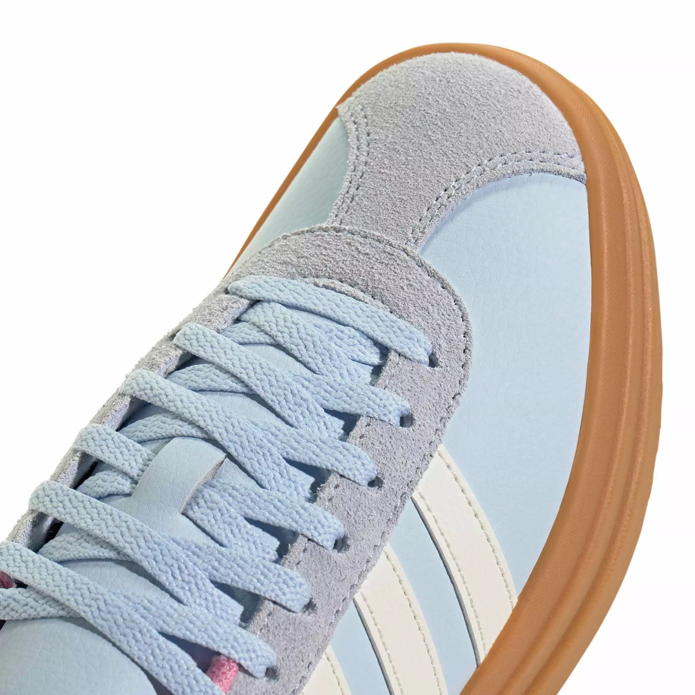 adidas VL Court Bold "Crystal Sky/Core White/St Tropic Bloom" Grade School Girls' Shoe - SKY/WHITE/BLOOM