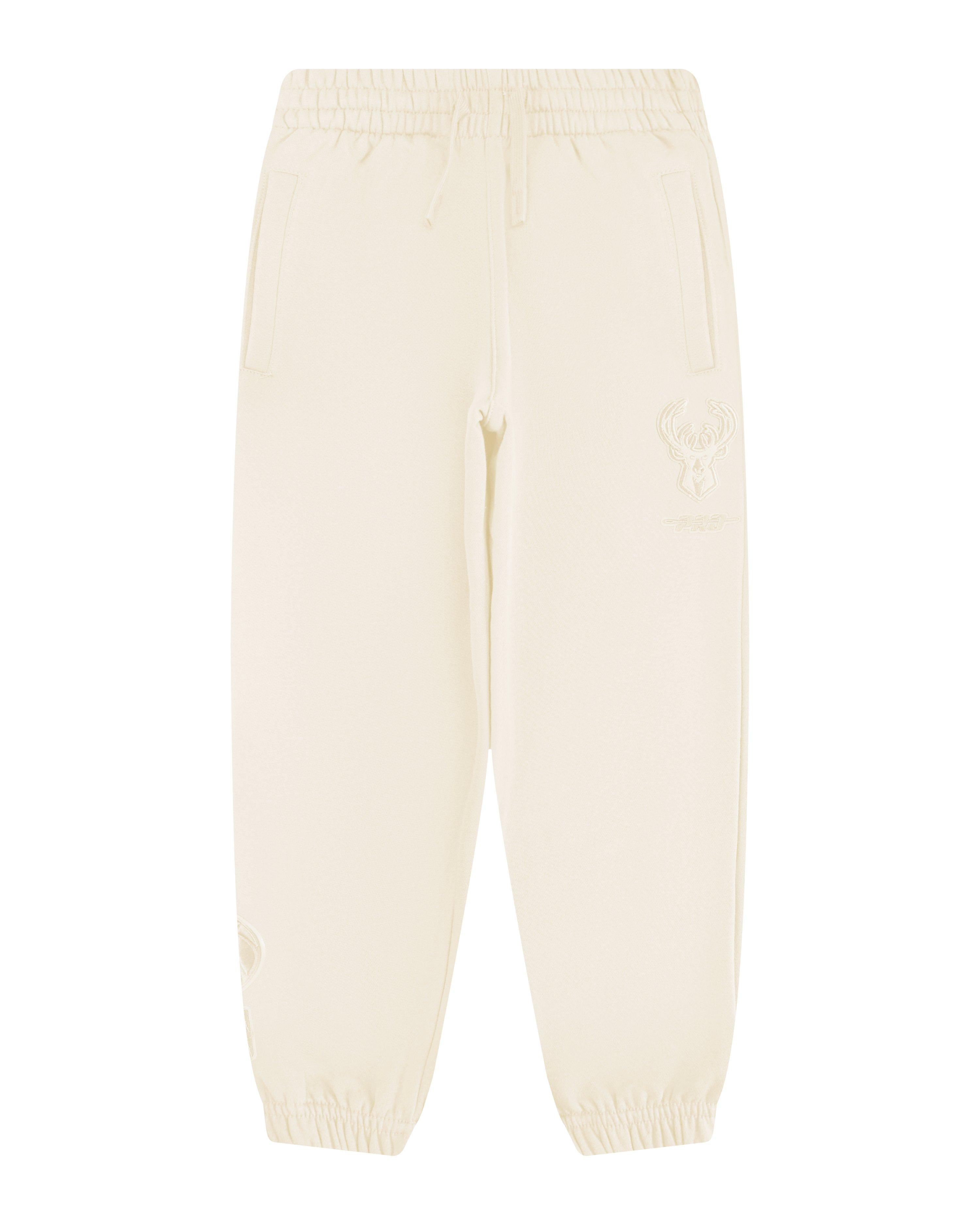 Pro Standard Little Boys' NBA Milwaukee Bucks Neutral Fleece Sweatpants -Cream - CREAM Thumbnail View 1