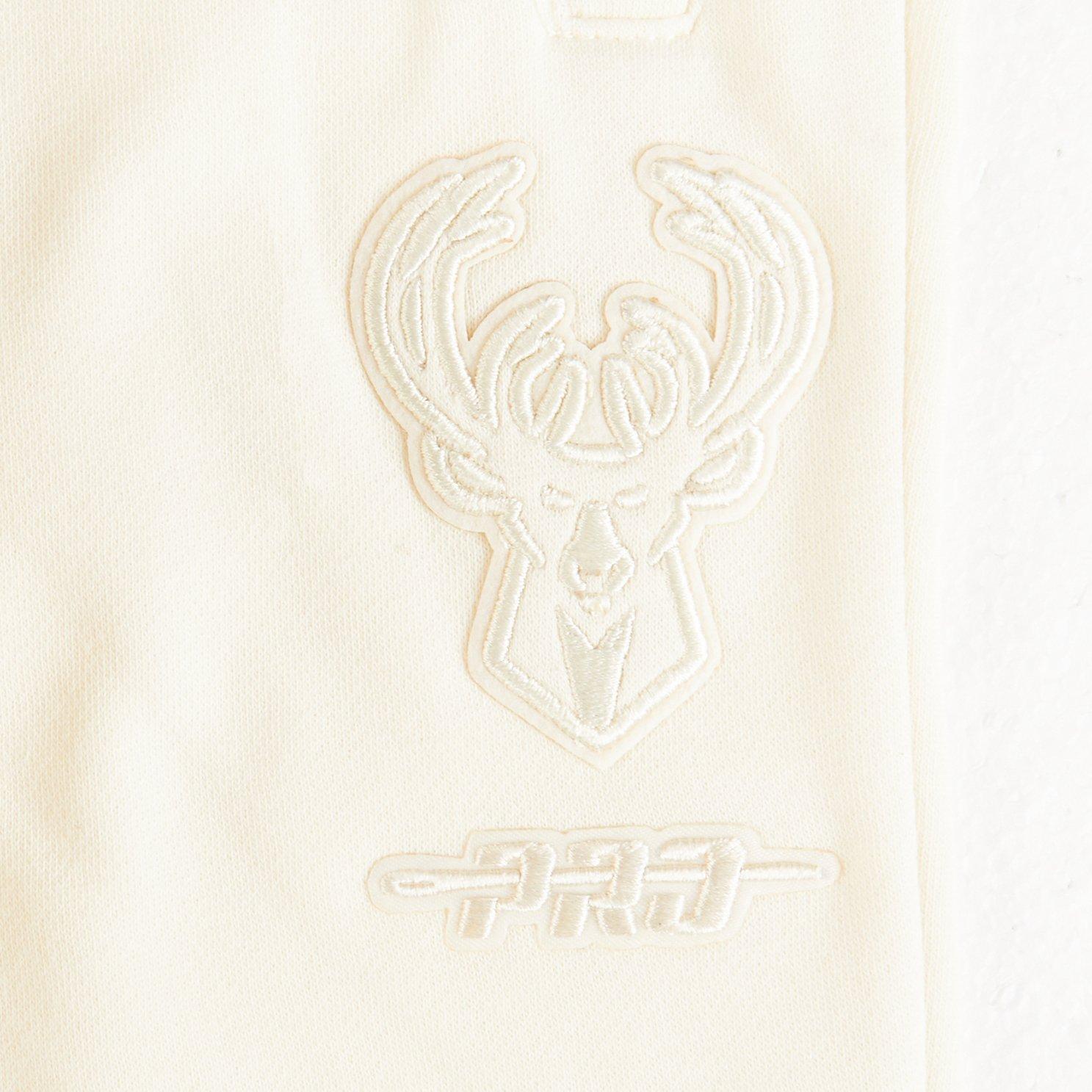 Pro Standard Little Boys' NBA Milwaukee Bucks Neutral Fleece Sweatpants - Cream - CREAM Thumbnail View 3