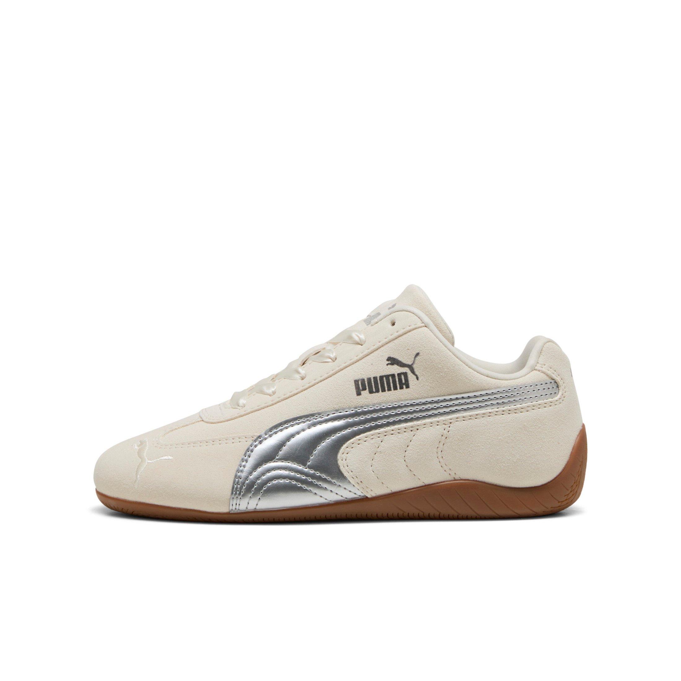 PUMA Speedcat Metallic Grade School Girls' "Alpine Snow/PUMA Silver" Shoe