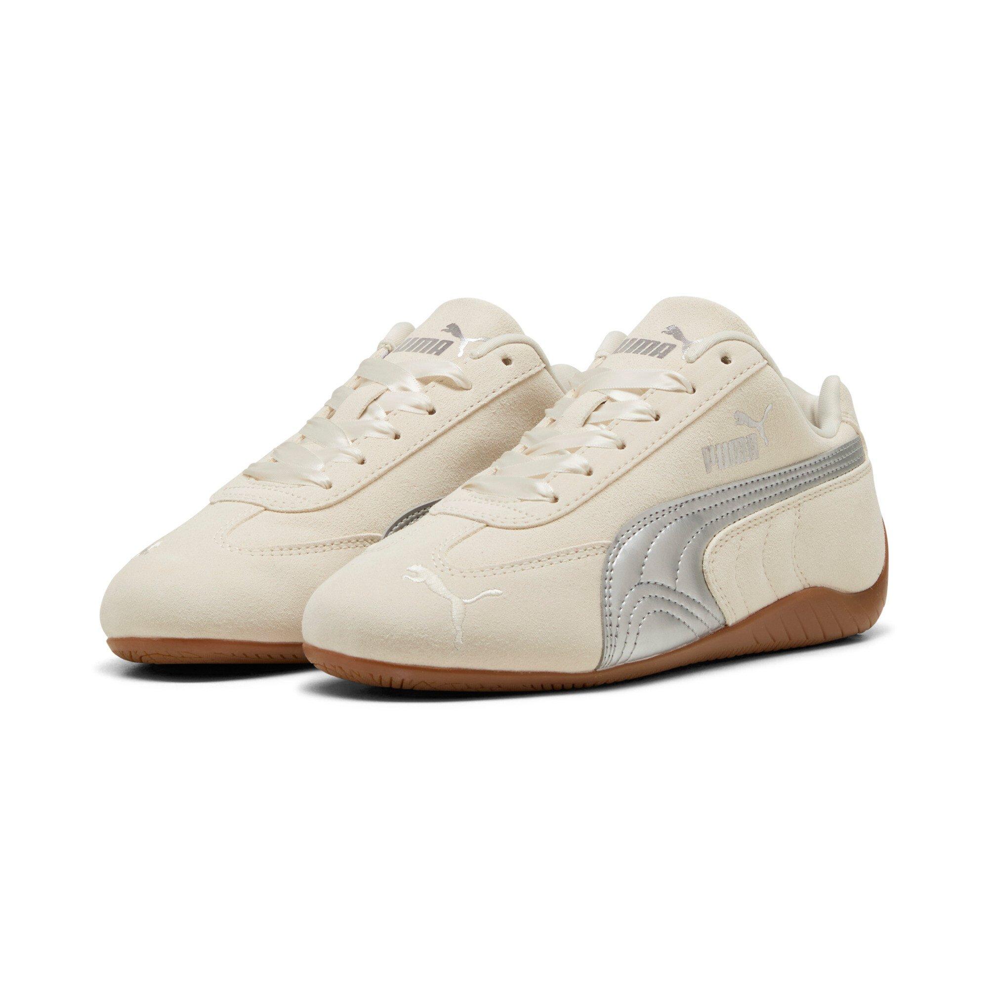 PUMA Speedcat Metallic Grade School Girls' "Alpine Snow/PUMA Silver" Shoe