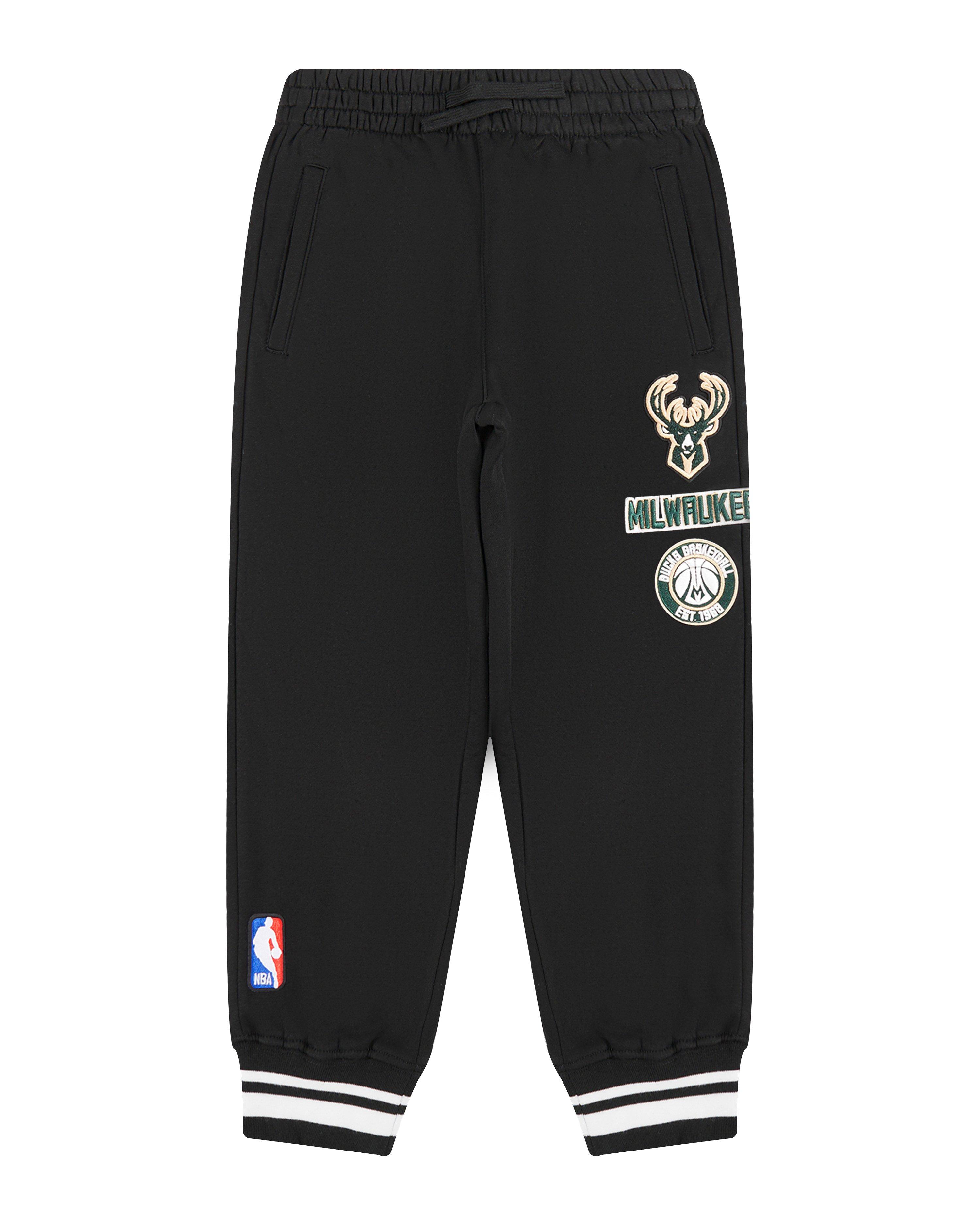 Pro Standard Little Boys' NBA Milwaukee Bucks Retro Classic Rib Fleece Sweatpants - Black - BLACK Thumbnail View 1