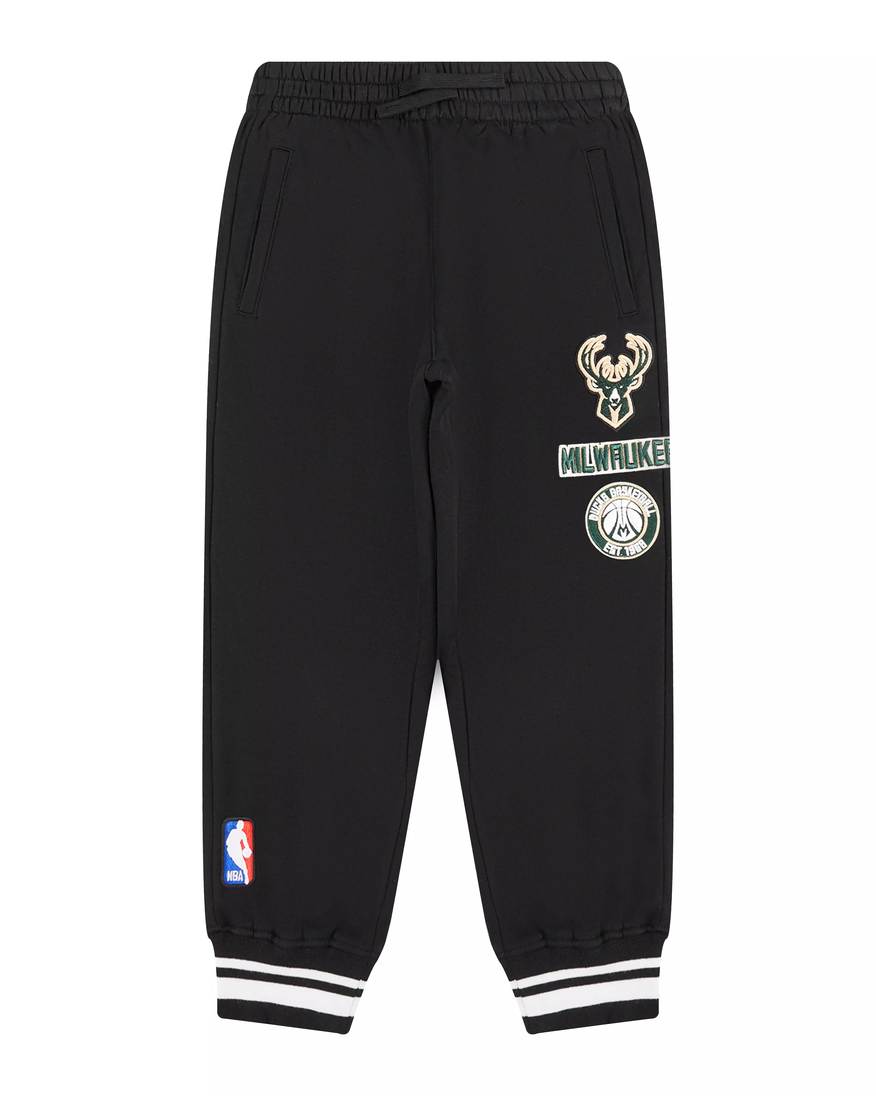 Pro Standard Little Boys' NBA Milwaukee Bucks Retro Classic Rib Fleece Sweatpants - Black - BLACK