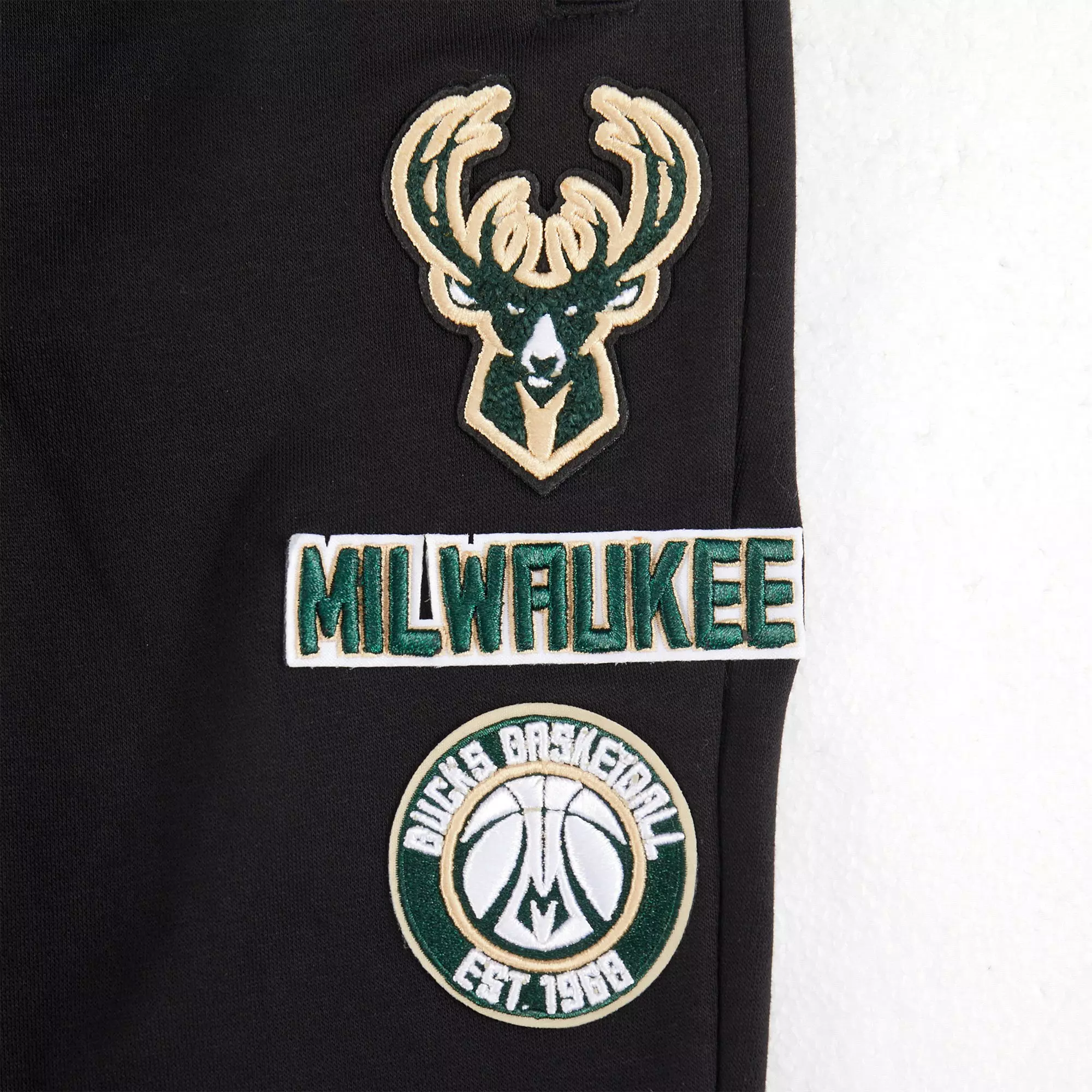 Pro Standard Little Boys' NBA Milwaukee Bucks Retro Classic Rib Fleece Sweatpants - Black - BLACK