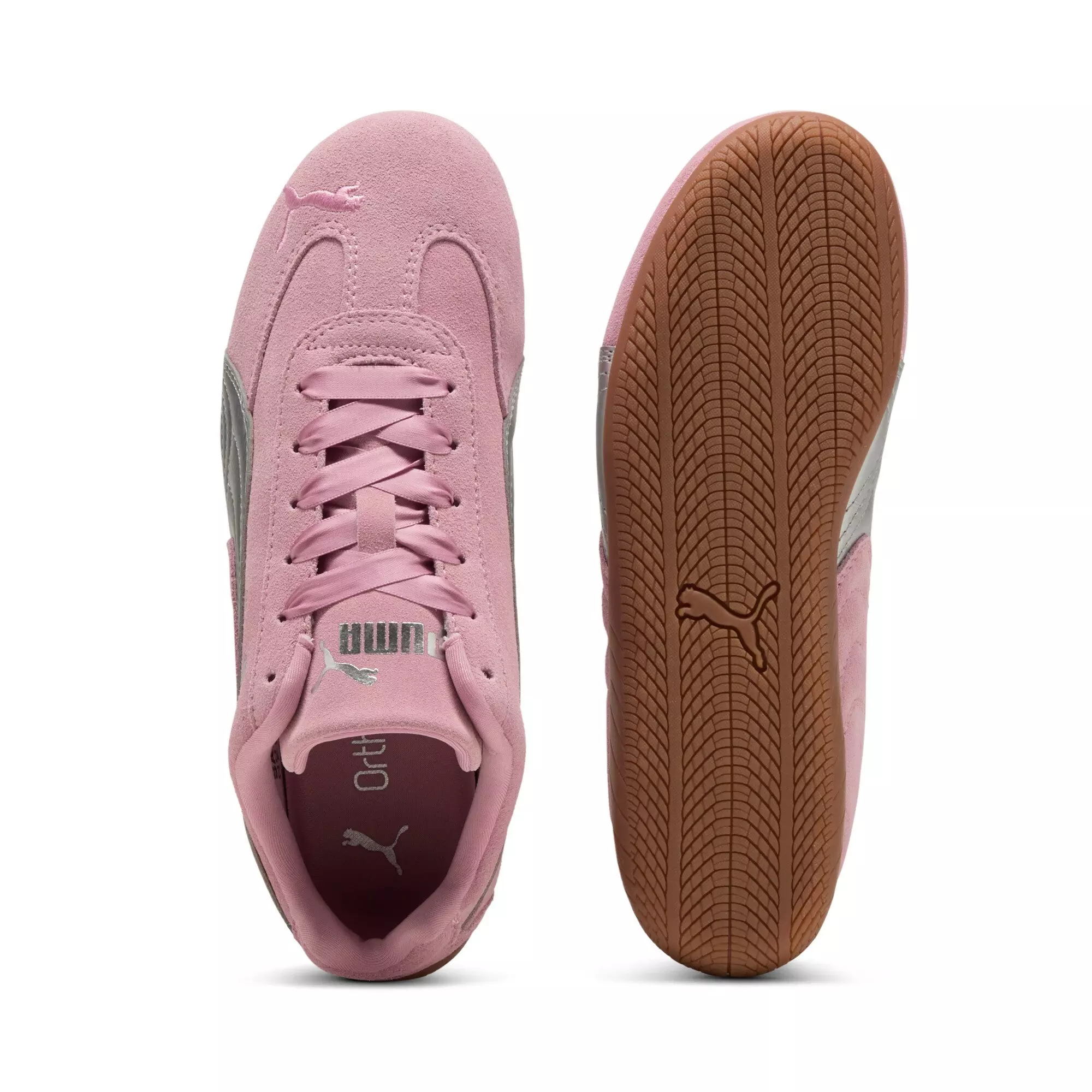 PUMA Speedcat Metallic "Poised Pink/PUMA Silver" Grade School Girls' Shoe - PINK/SILVER