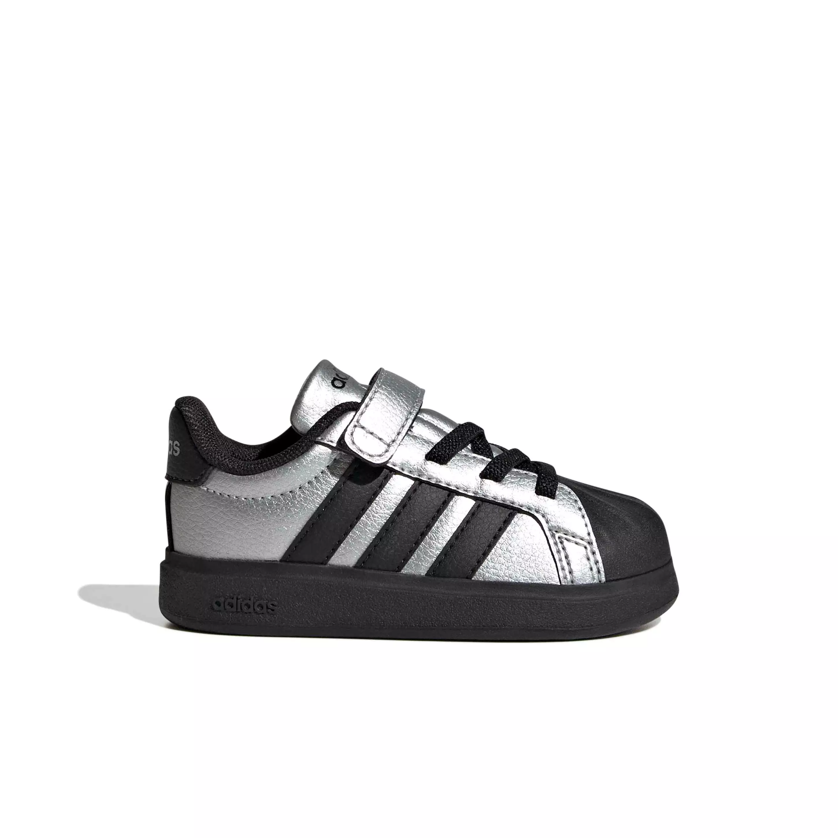 adidas Streettalk "Silver Metallic/Core Black/Silver Metallic" Infant Girls' Shoe - SILVER/BLACK/SILVER