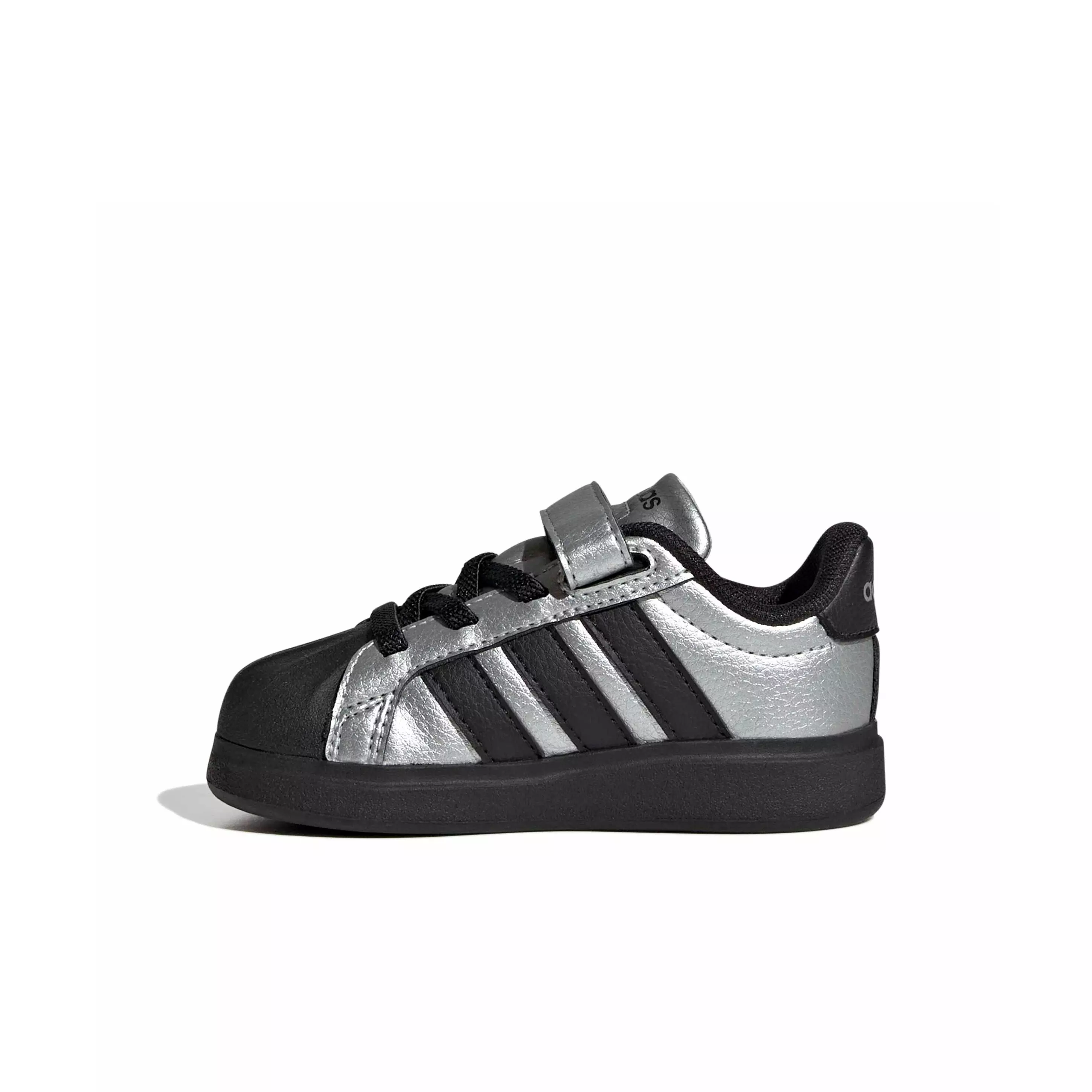 adidas Streettalk "Silver Metallic/Core Black/Silver Metallic" Infant Girls' Shoe - SILVER/BLACK/SILVER