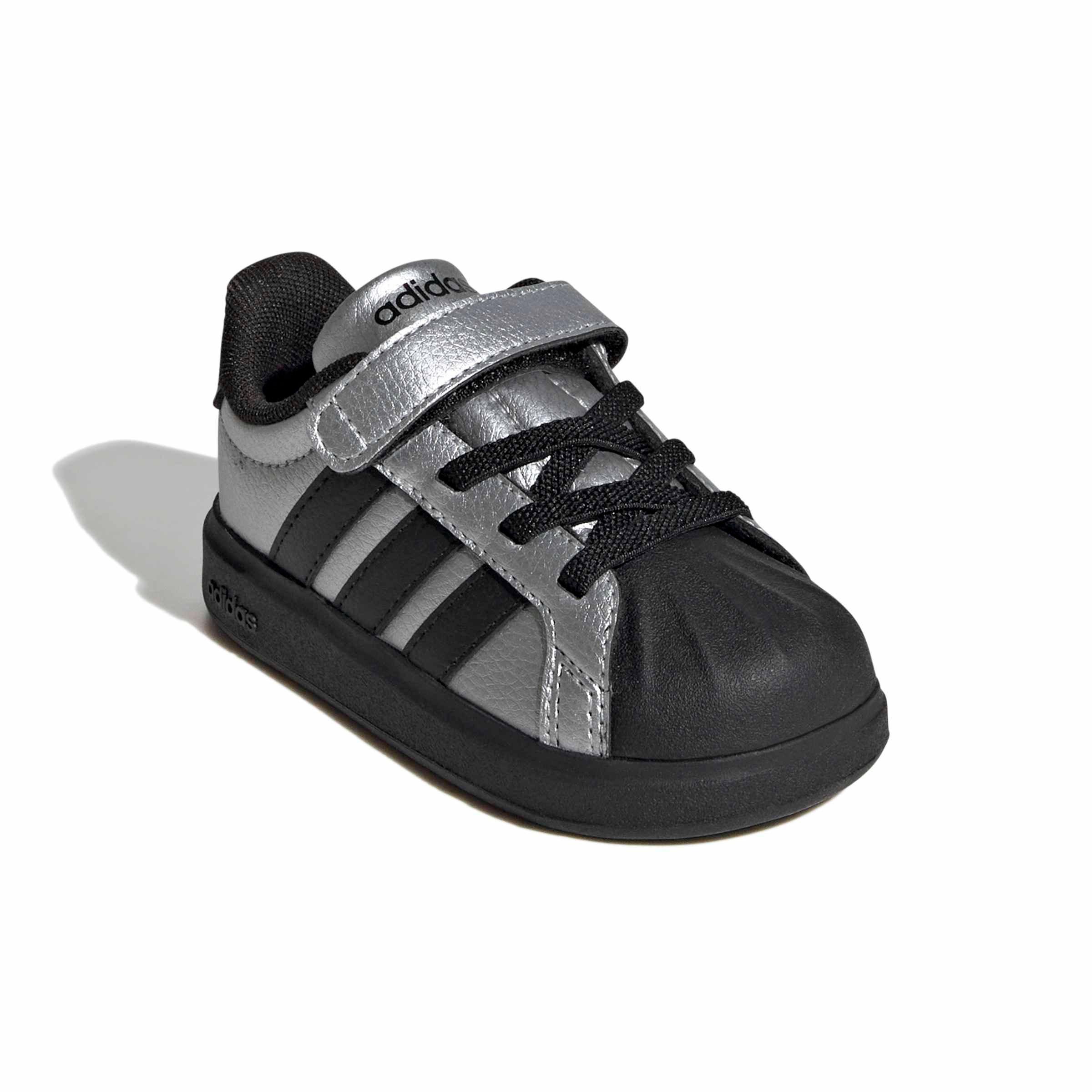 adidas Streettalk "Silver Metallic/Core Black/Silver Metallic" Infant Girls' Shoe - SILVER/BLACK/SILVER