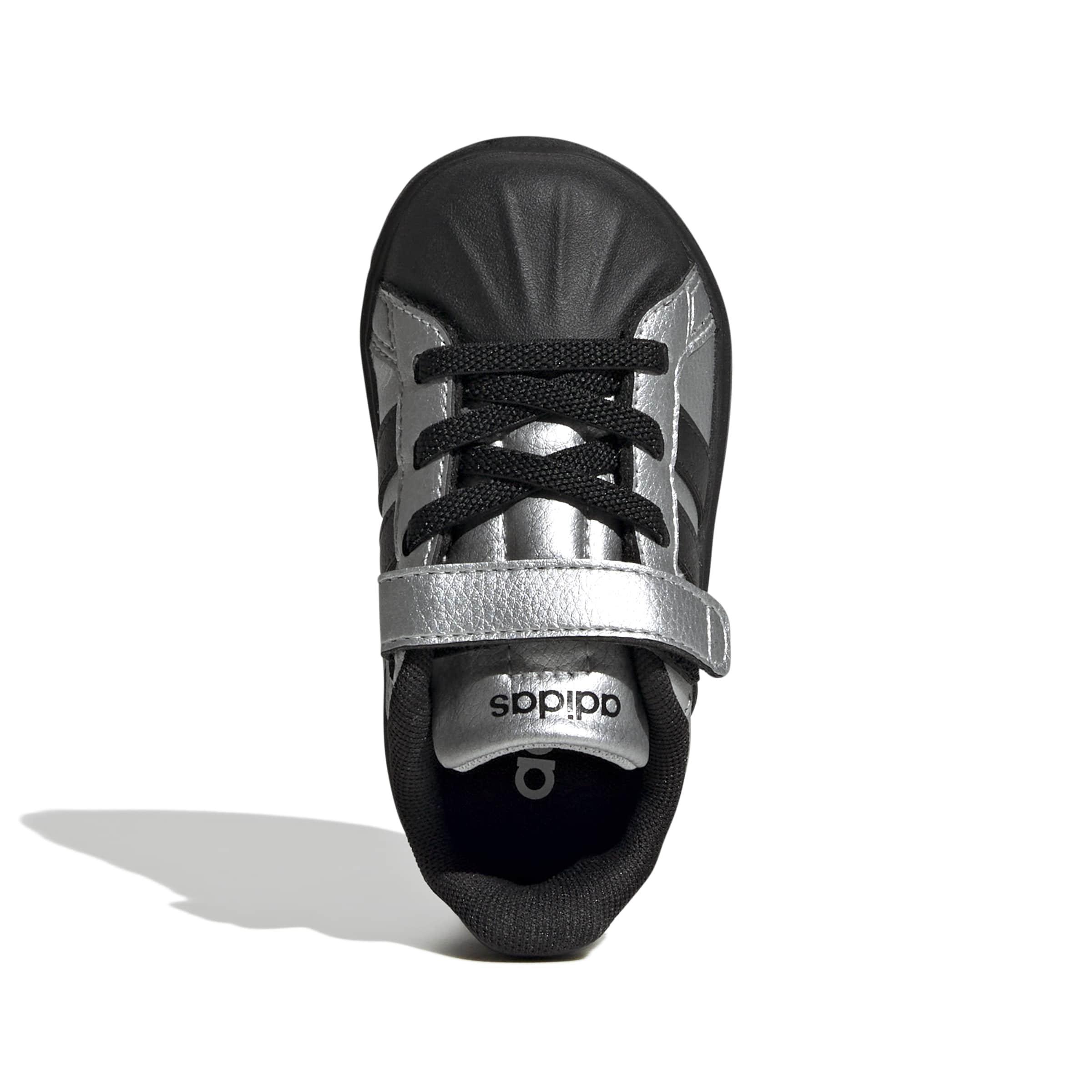 adidas Streettalk "Silver Metallic/Core Black/Silver Metallic" Infant Girls' Shoe - SILVER/BLACK/SILVER