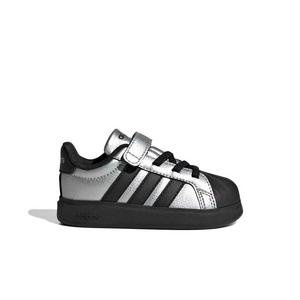 adidas Streettalk "Silver Metallic/Core Black/Silver Metallic" Infant Girls' Shoe - SILVER/BLACK/SILVER