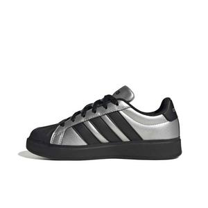 adidas Streettalk "Silver Metallic/Core Black/Silver Metallic" Grade School Girls' Shoe - SILVER/BLACK/SILVER