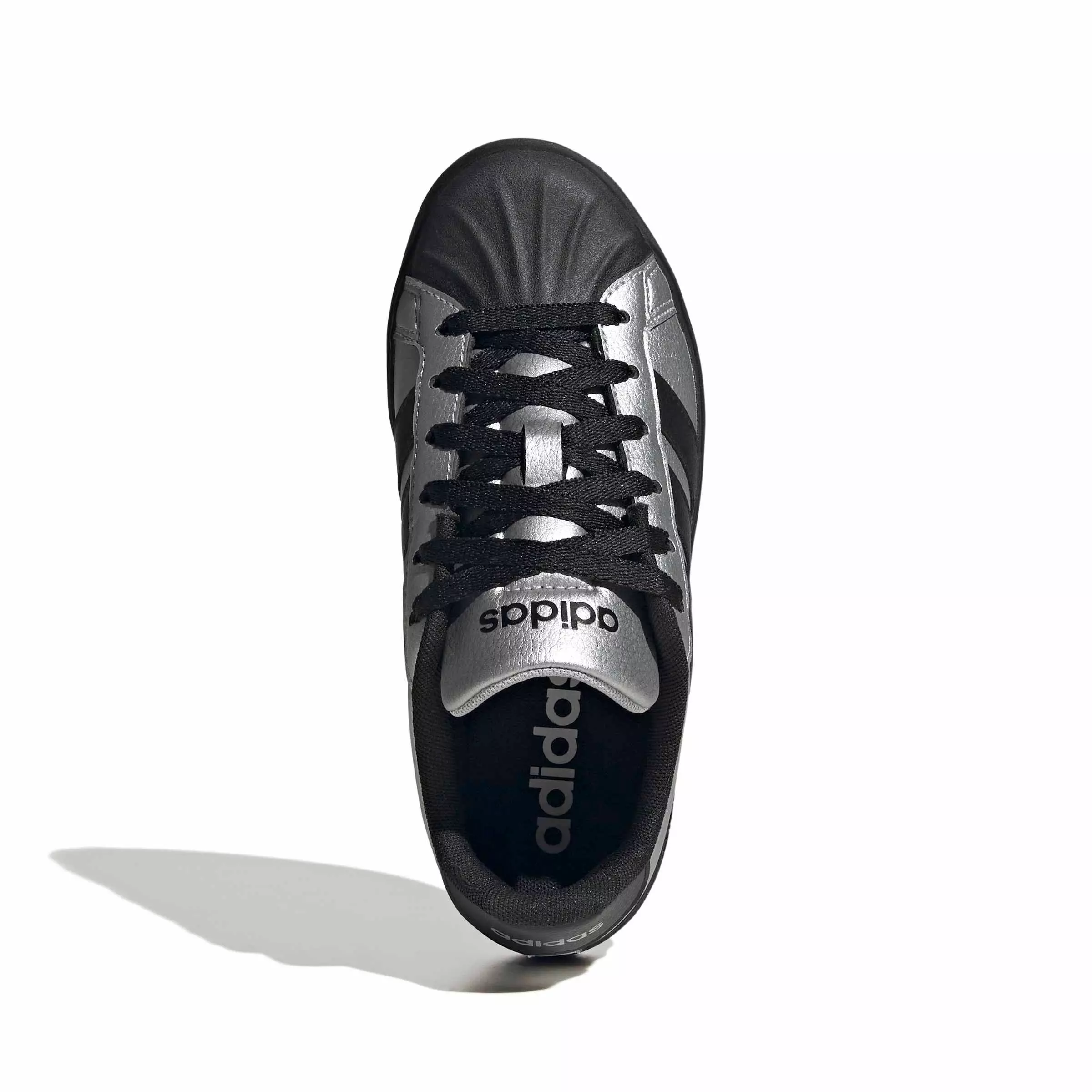 adidas Streettalk "Silver Metallic/Core Black/Silver Metallic" Grade School Girls' Shoe - SILVER/BLACK/SILVER