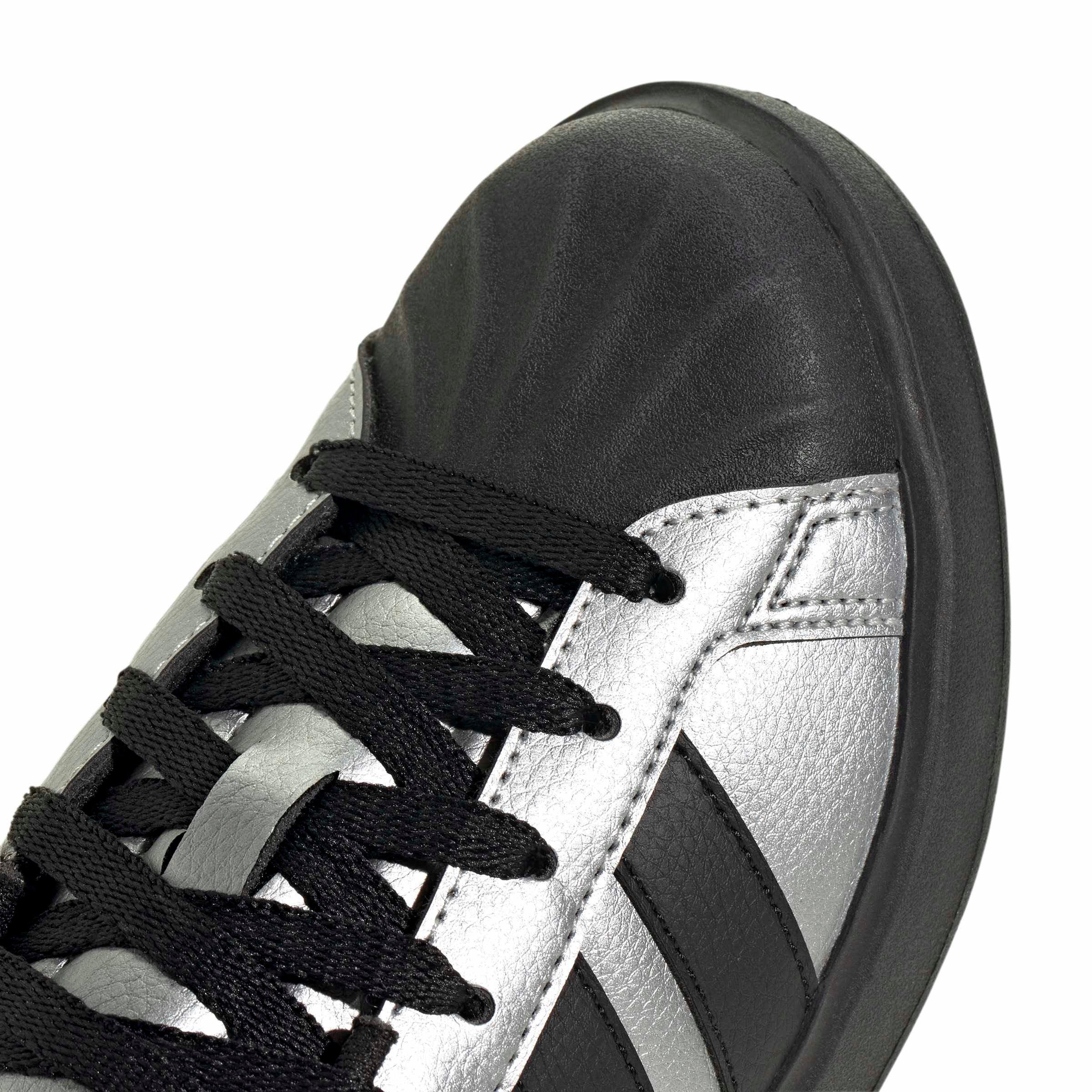 adidas Streettalk "Silver Metallic/Core Black/Silver Metallic" Grade School Girls' Shoe - SILVER/BLACK/SILVER