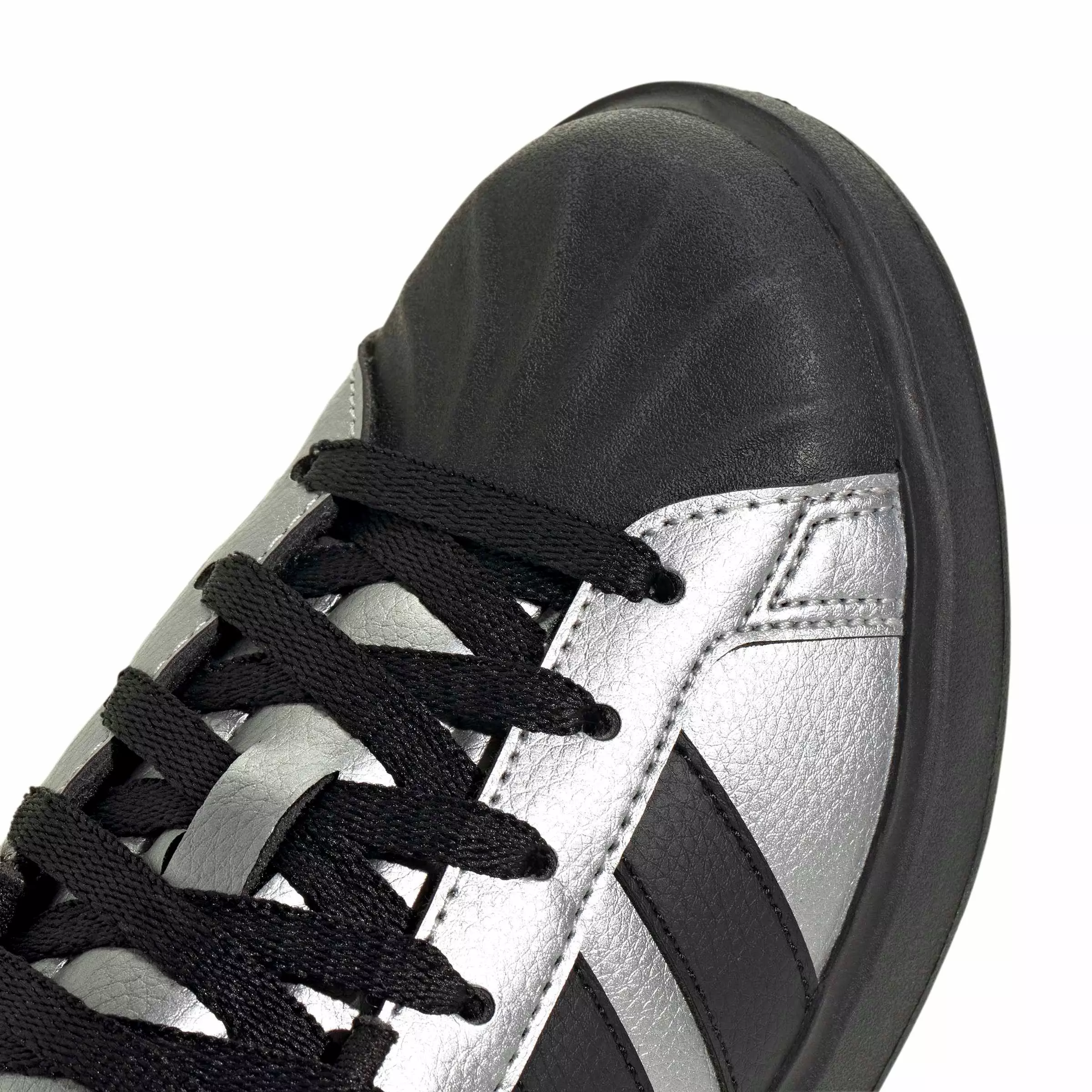 adidas Streettalk "Silver Metallic/Core Black/Silver Metallic" Grade School Girls' Shoe - SILVER/BLACK/SILVER
