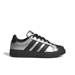 adidas Streettalk "Silver Metallic/Core Black/Silver Metallic" Grade School Girls' Shoe - SILVER/BLACK/SILVER
