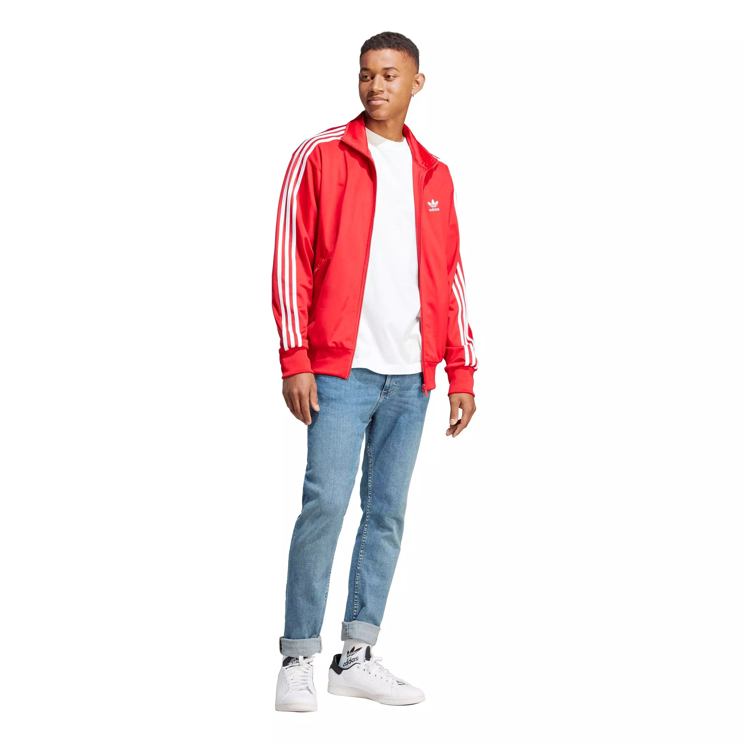 adidas Originals Men's Adicolor Classics Firebird Tracktop- Red - RED
