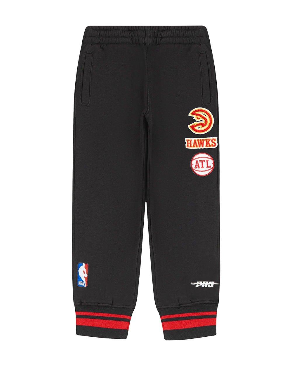 Pro Standard Toddler Boys' NBA Atlanta Hawks Retro Classic Rib Sweatpants -Black/Red - BLACK/RED Thumbnail View 1